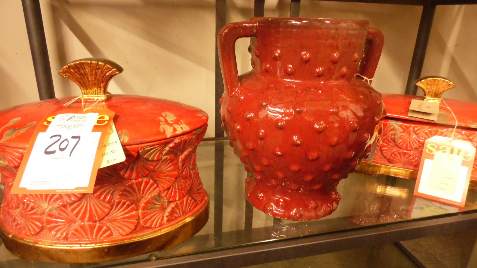 ASSORTED COVERED CONTAINERS / VASES