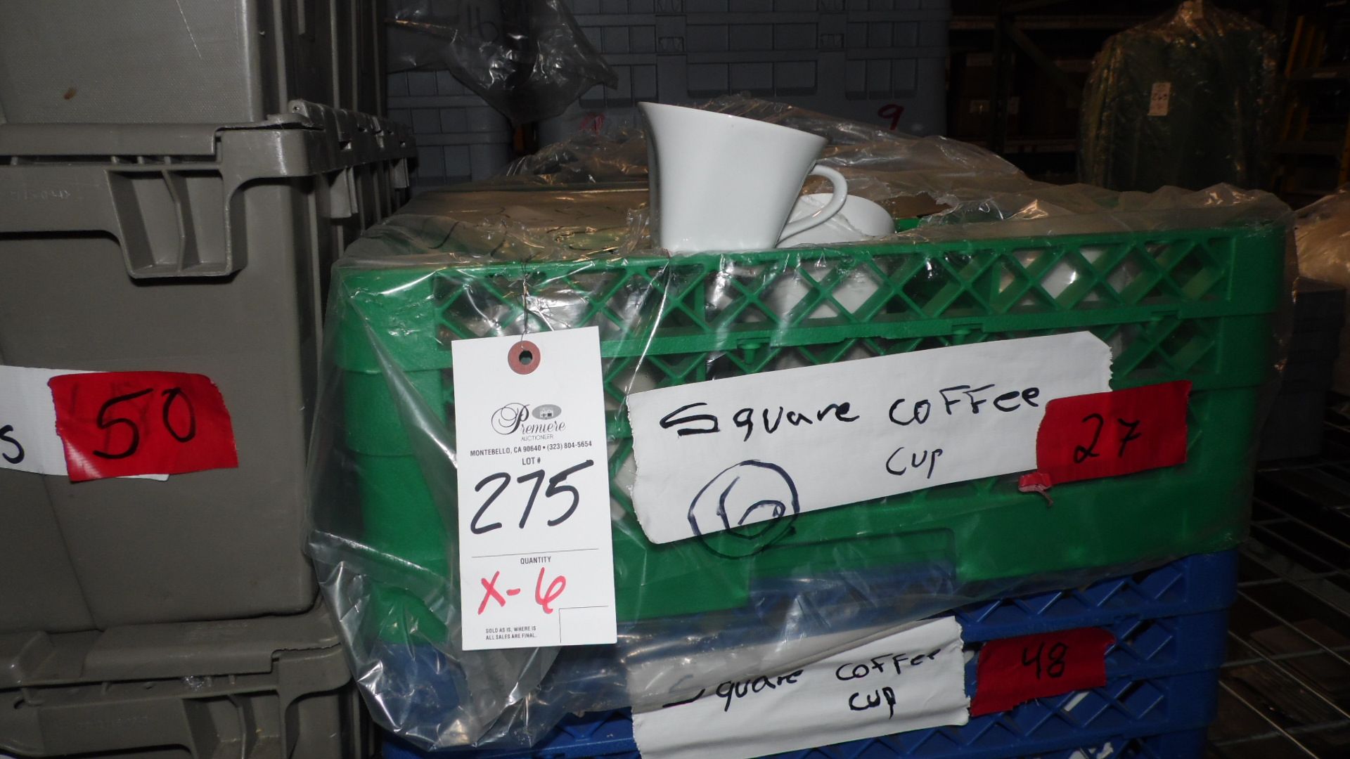 CASES OF SQUARE COFFEE CUPS