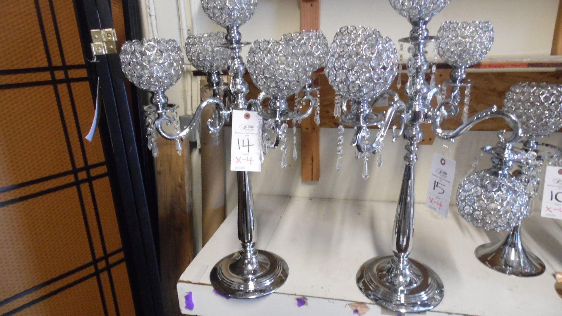 5 CANDLE ORNATE CHROME DECORATIVE CANDLE HOLDER