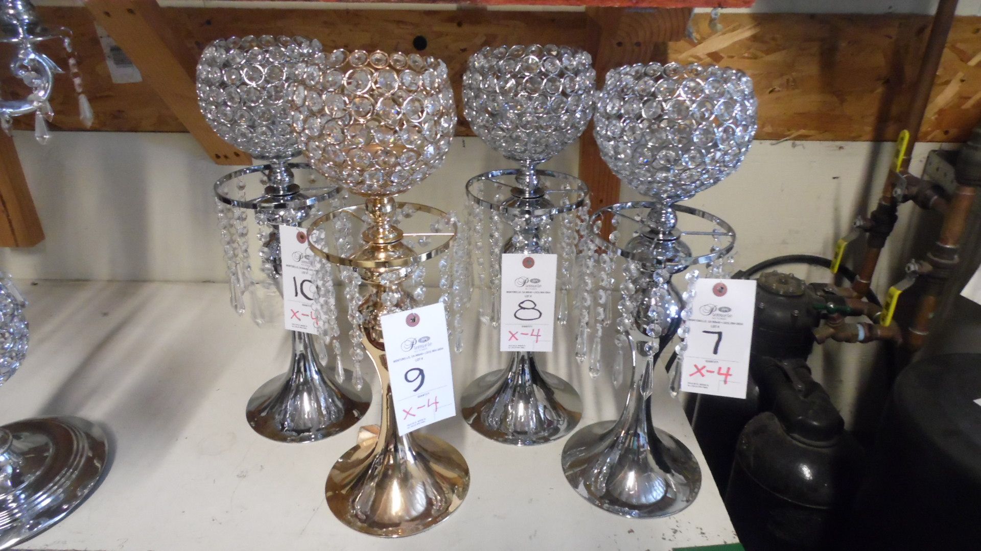 CHROME ORNATE DECORATIVE CANDLE HOLDER