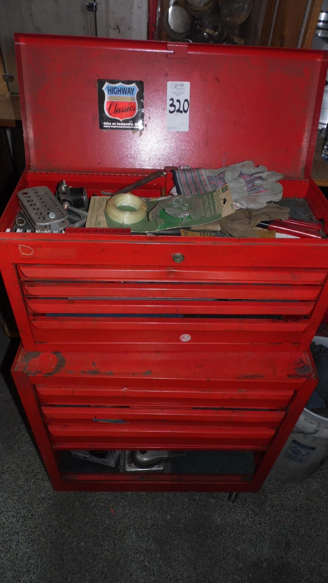 RED TOOL BOX w/ TOOLS