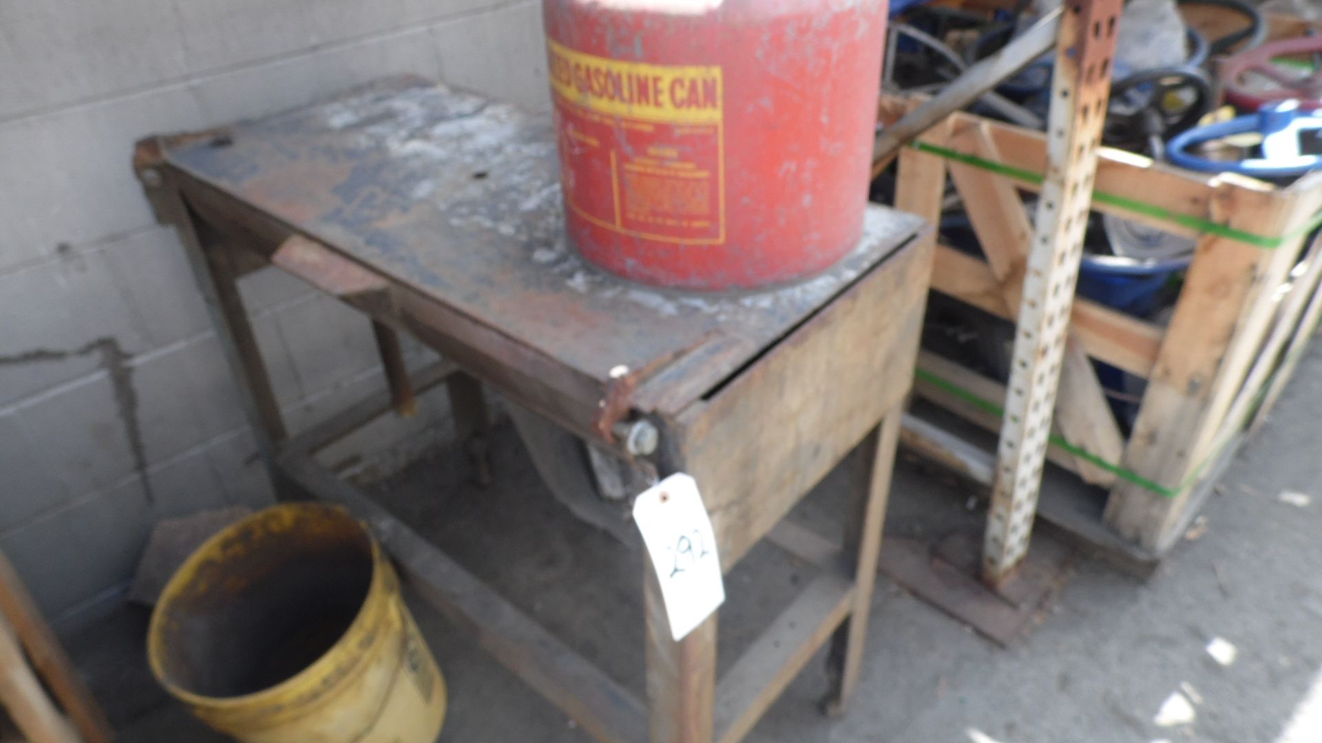 METAL TABLE & GAS CAN