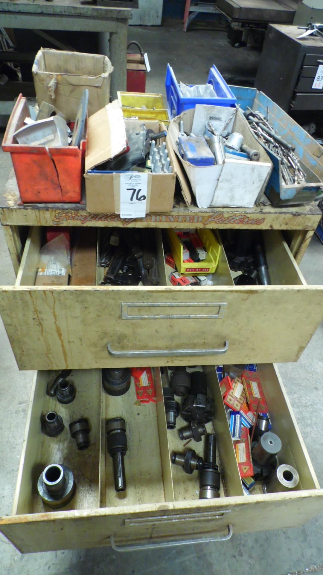 ASSORTED TOOLING, INSERTS w/ CABINET