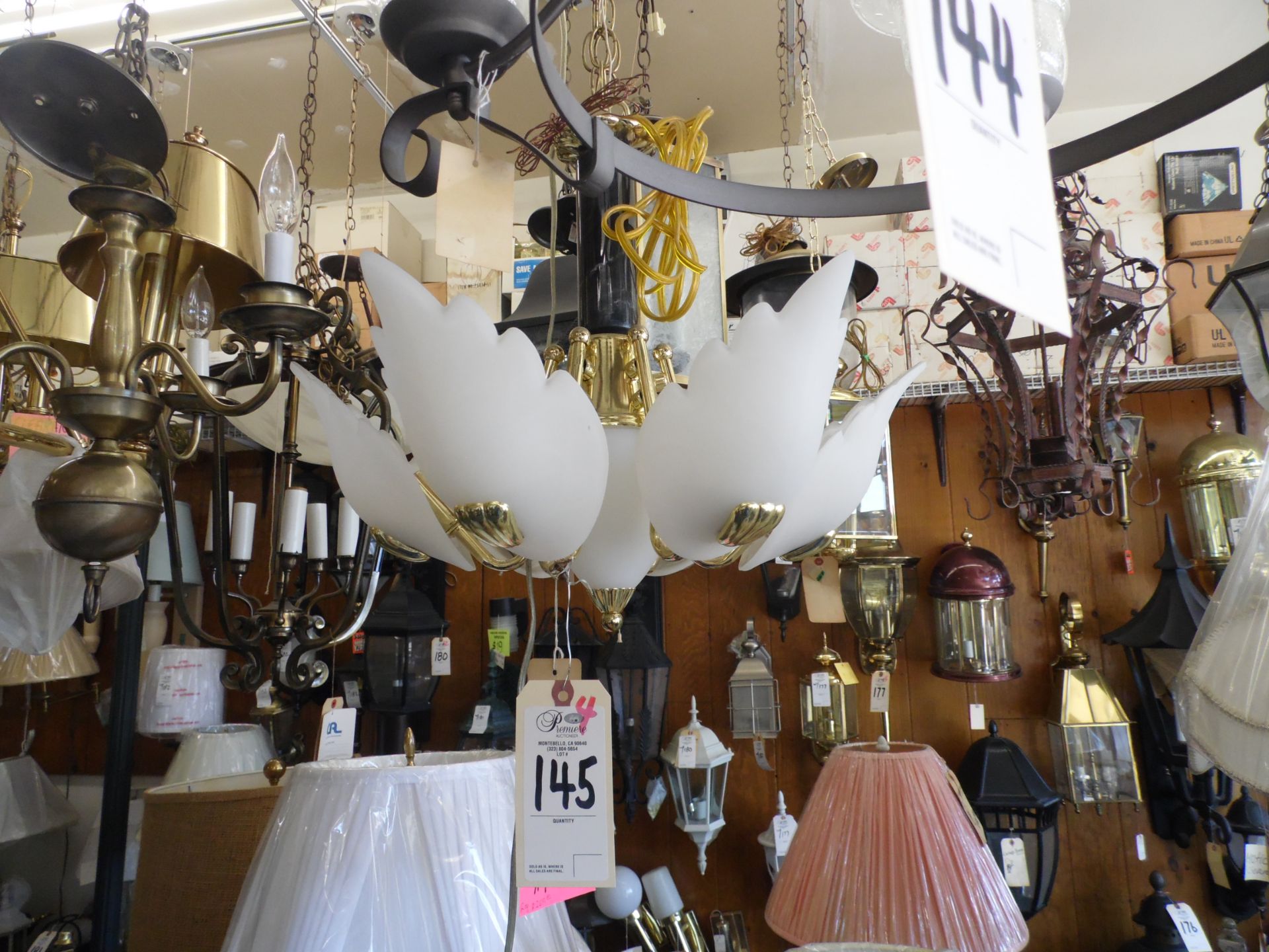 ASSORTED HANGING LIGHTS ON CEILING