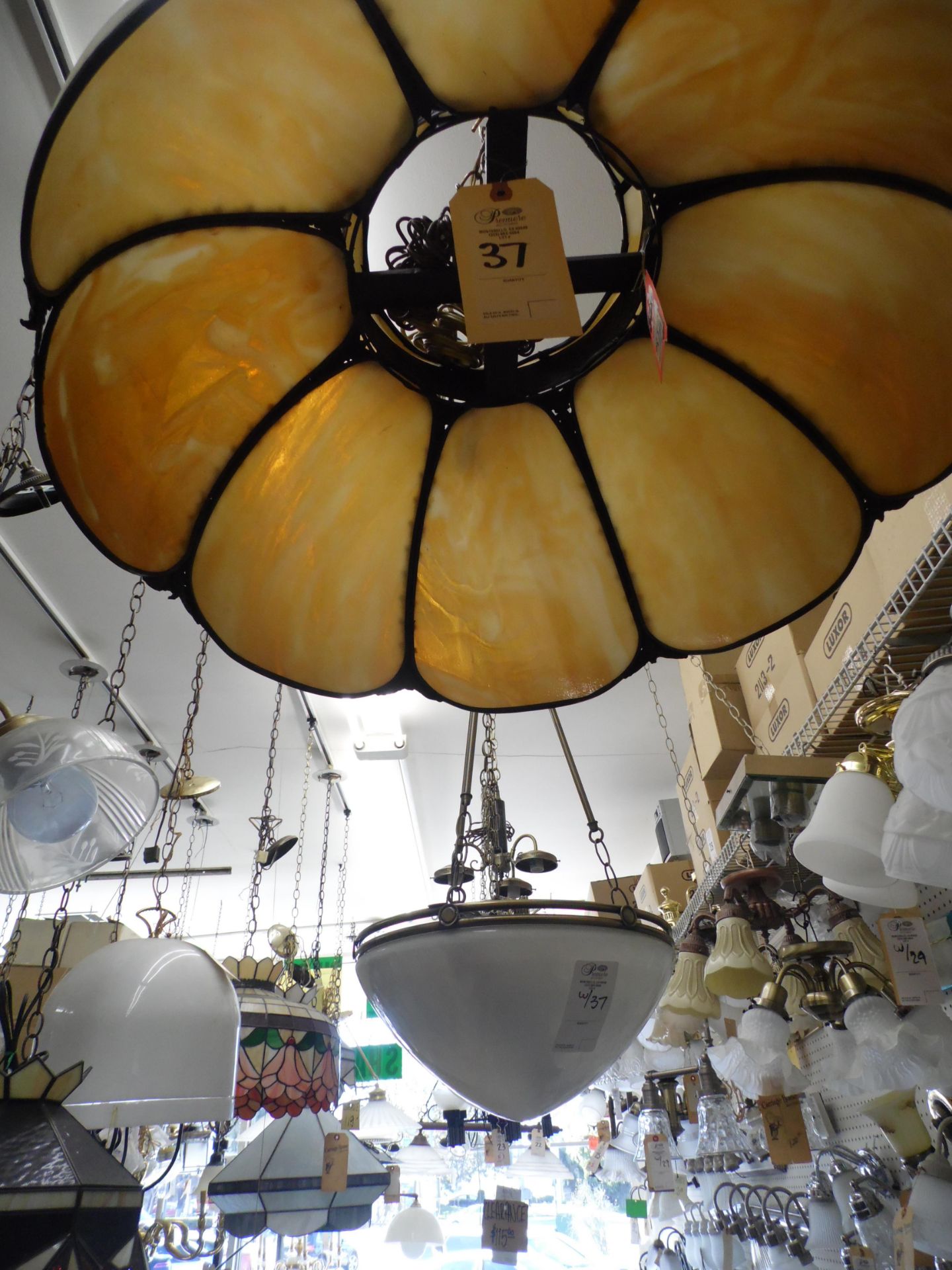 4-ASSORTED LAMPS ON CEILING