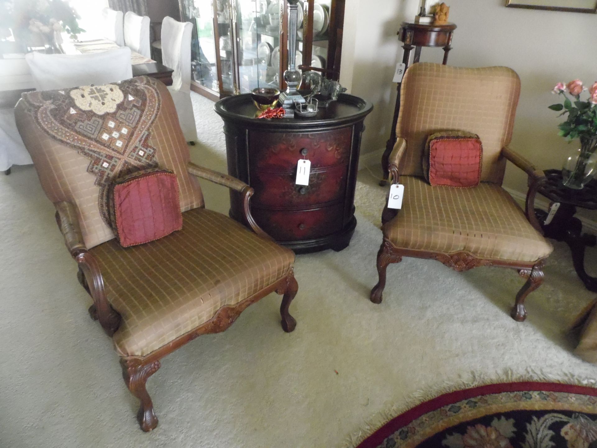 PAIR OF ORNATE ARM CHAIRS