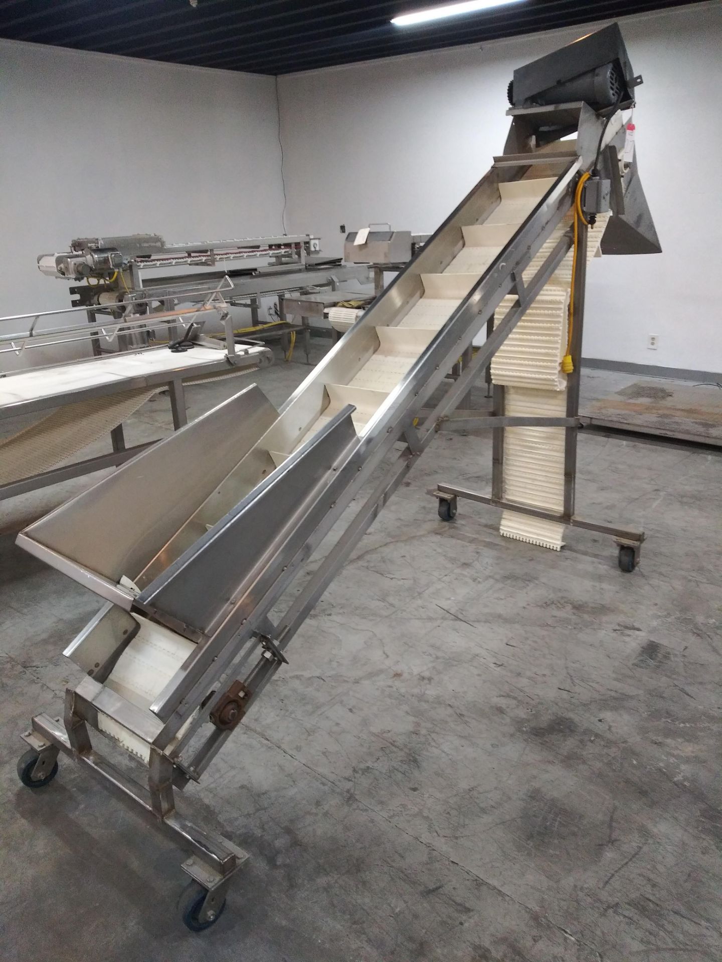 108" X 12" Stainless Steel Inclined Belt Conveyor