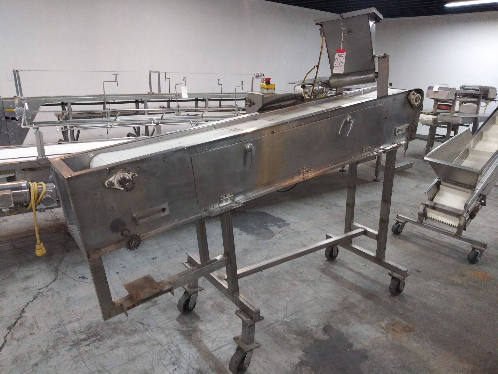 81" X 9"Wide Stainless Steel Inclined Conveyor