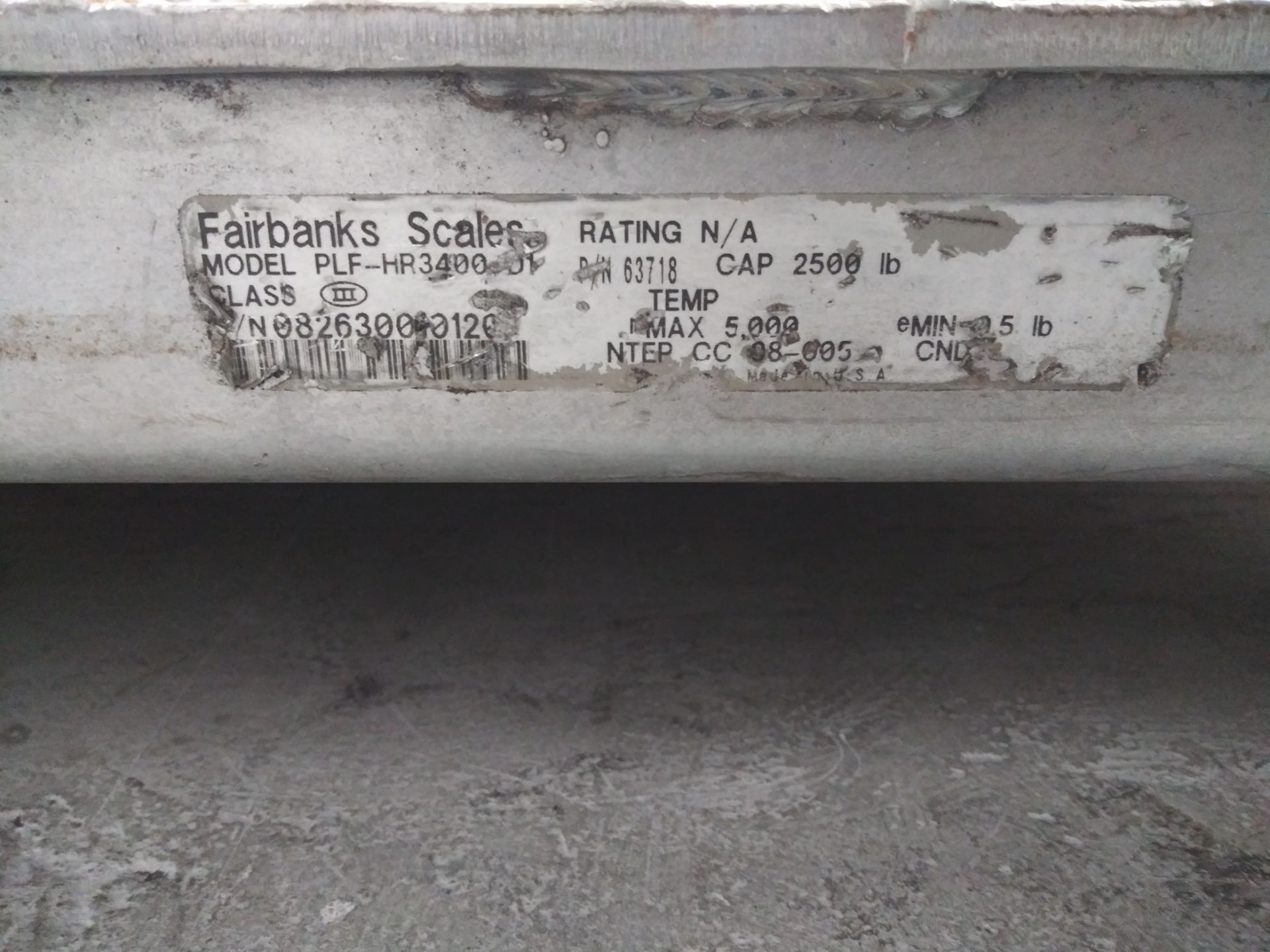 2500 LB. Capacity Fairbanks Stainless Steel Scale *New Load Cells* - Image 2 of 3