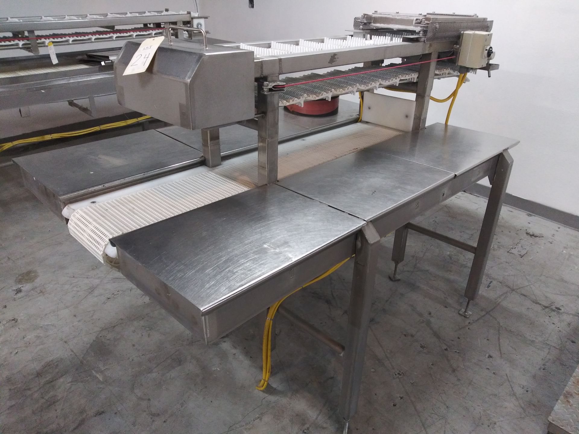 101" X 10" Wide Stainless Steel Food Grade Slicing Drop Conveyor