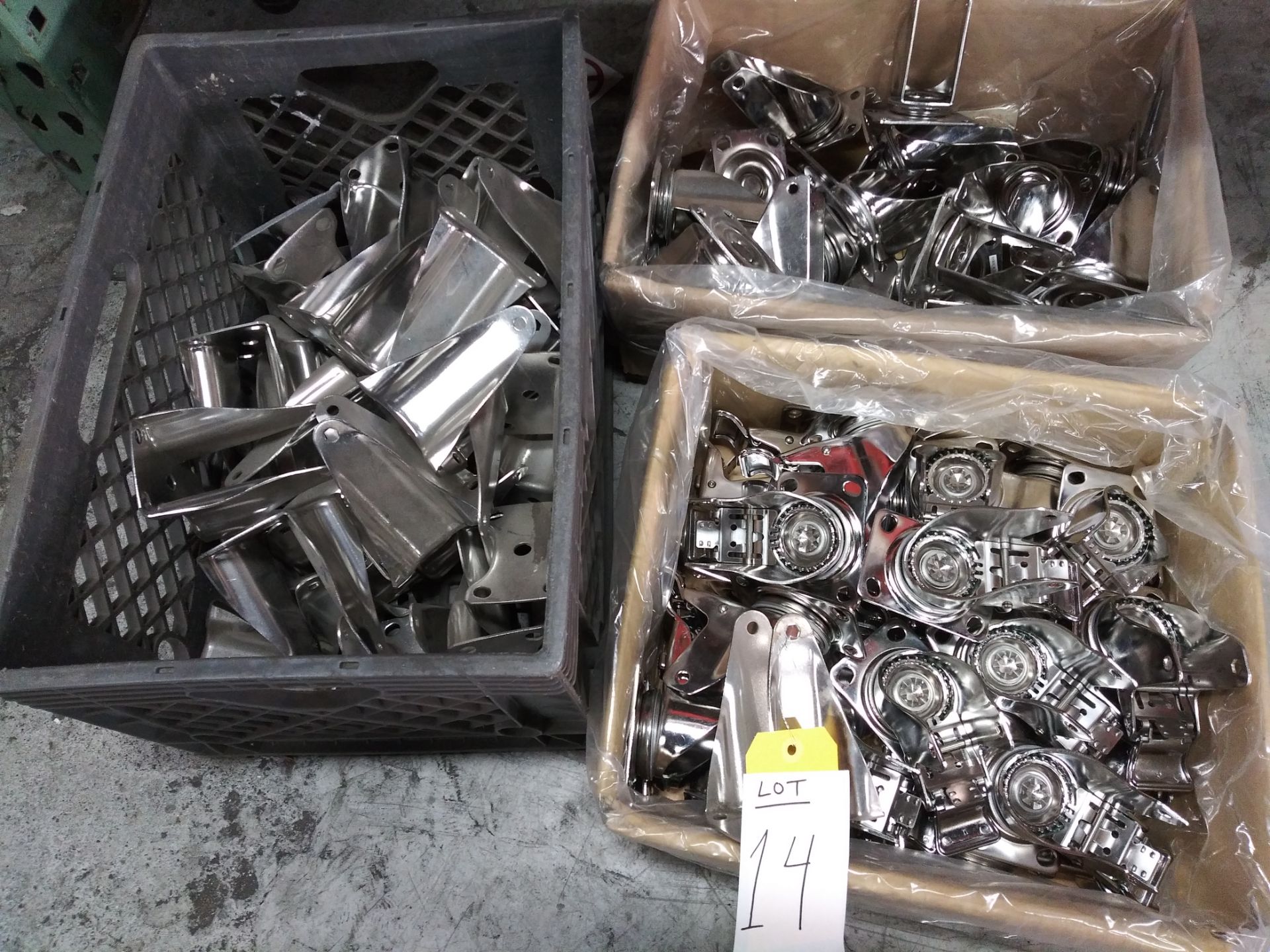 Assorted Lot of Stainless Steel Caster Forks Swivel, Locking, Fixed