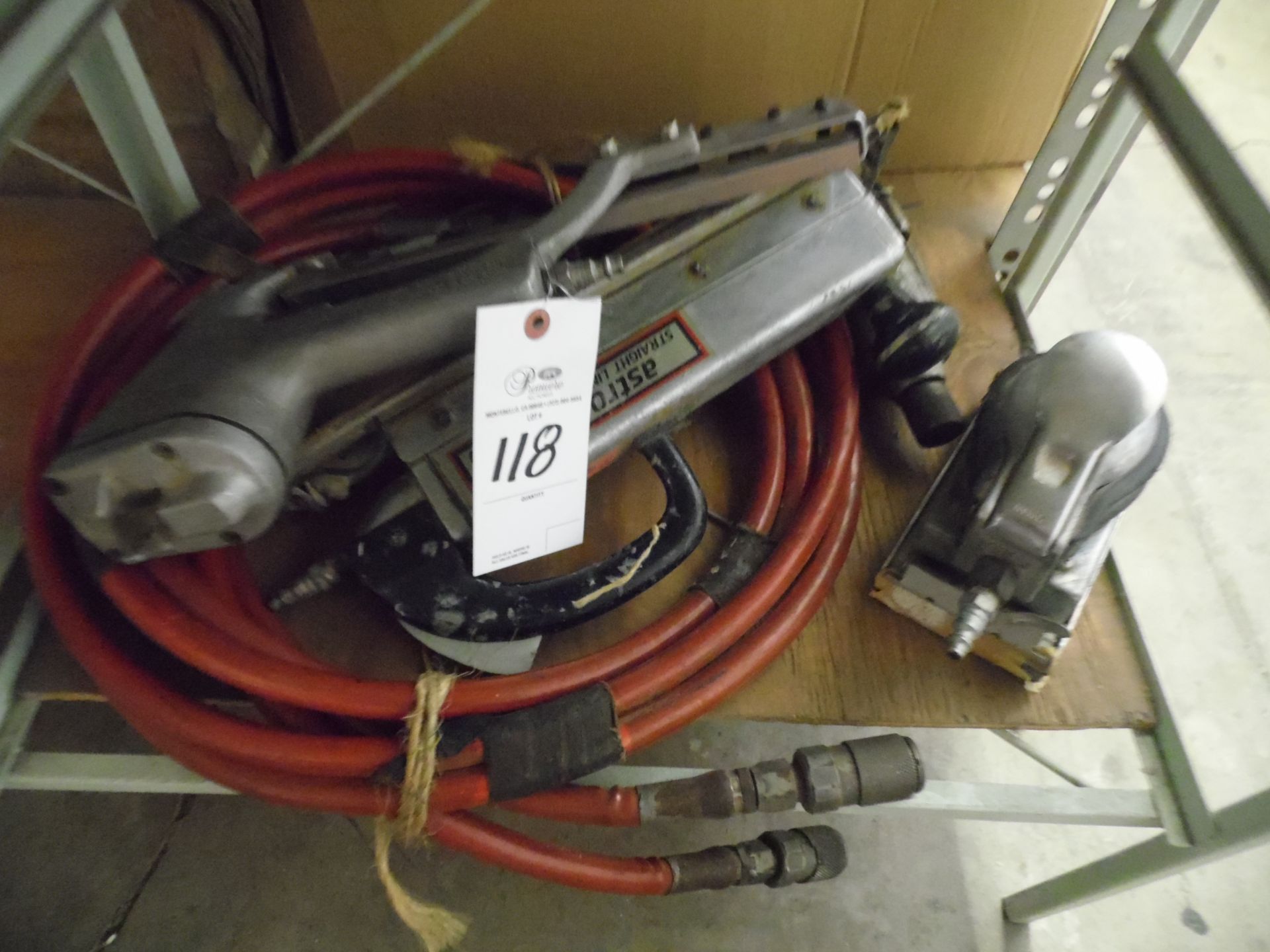 ASSORTED AIR TOOLS w/ RACK