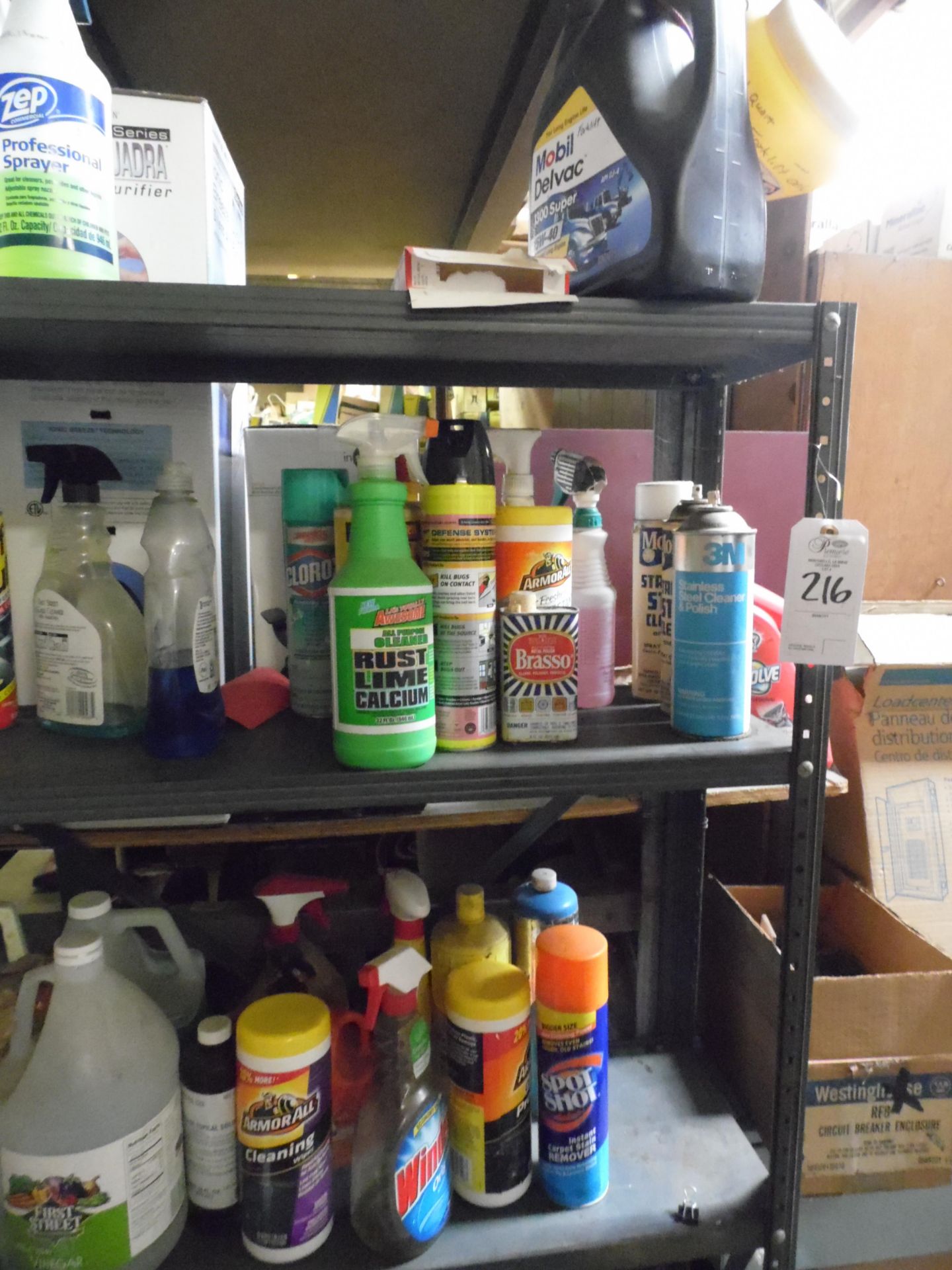 ASSORTED SPRAYS, SOLVANTS w/ RACK