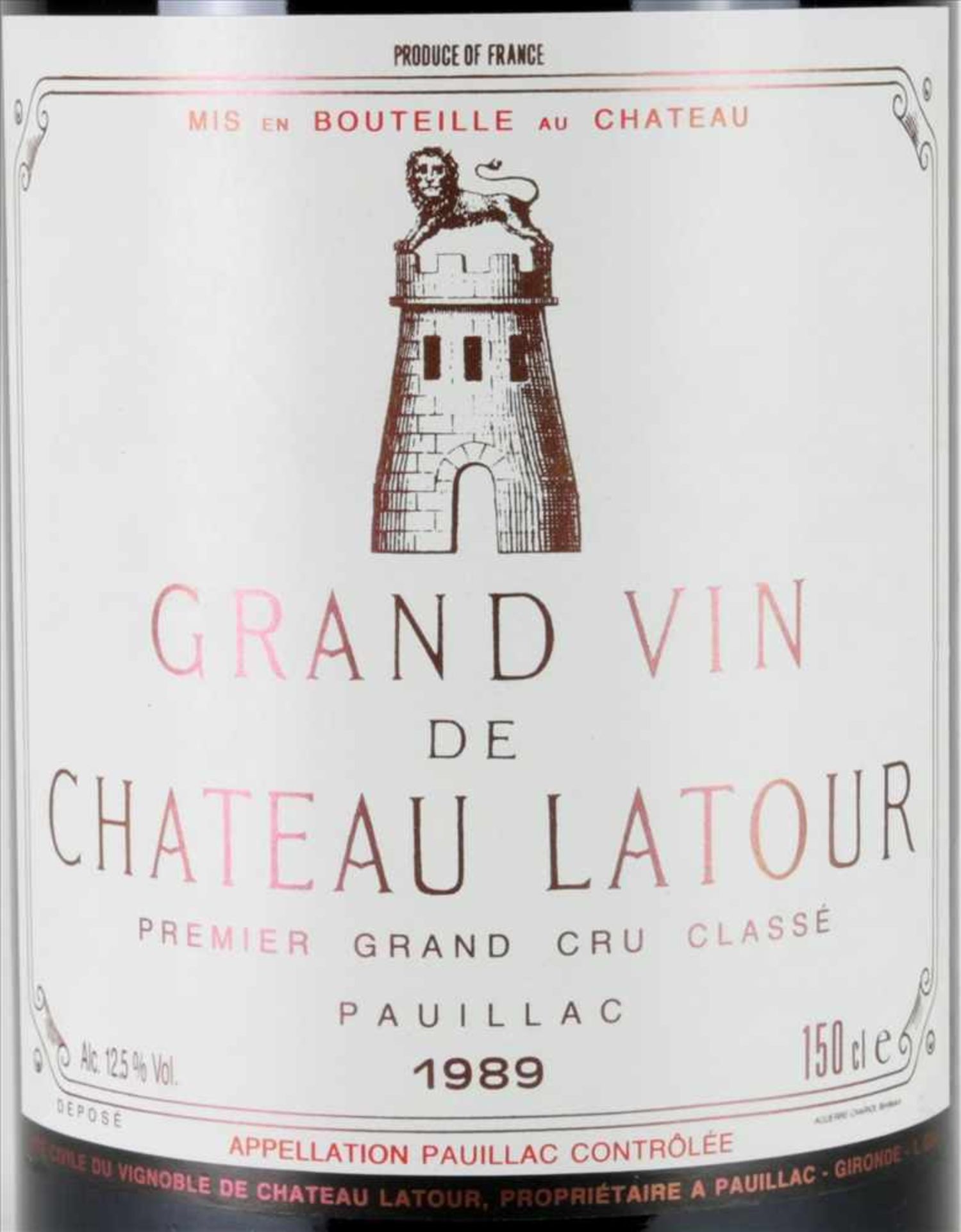 Chateau Latour 1989 Magnum1,5 Liter Flasche. Füllstand Anfang/Mitte Hals wie abgebildet. Süddeutsche - Image 3 of 3