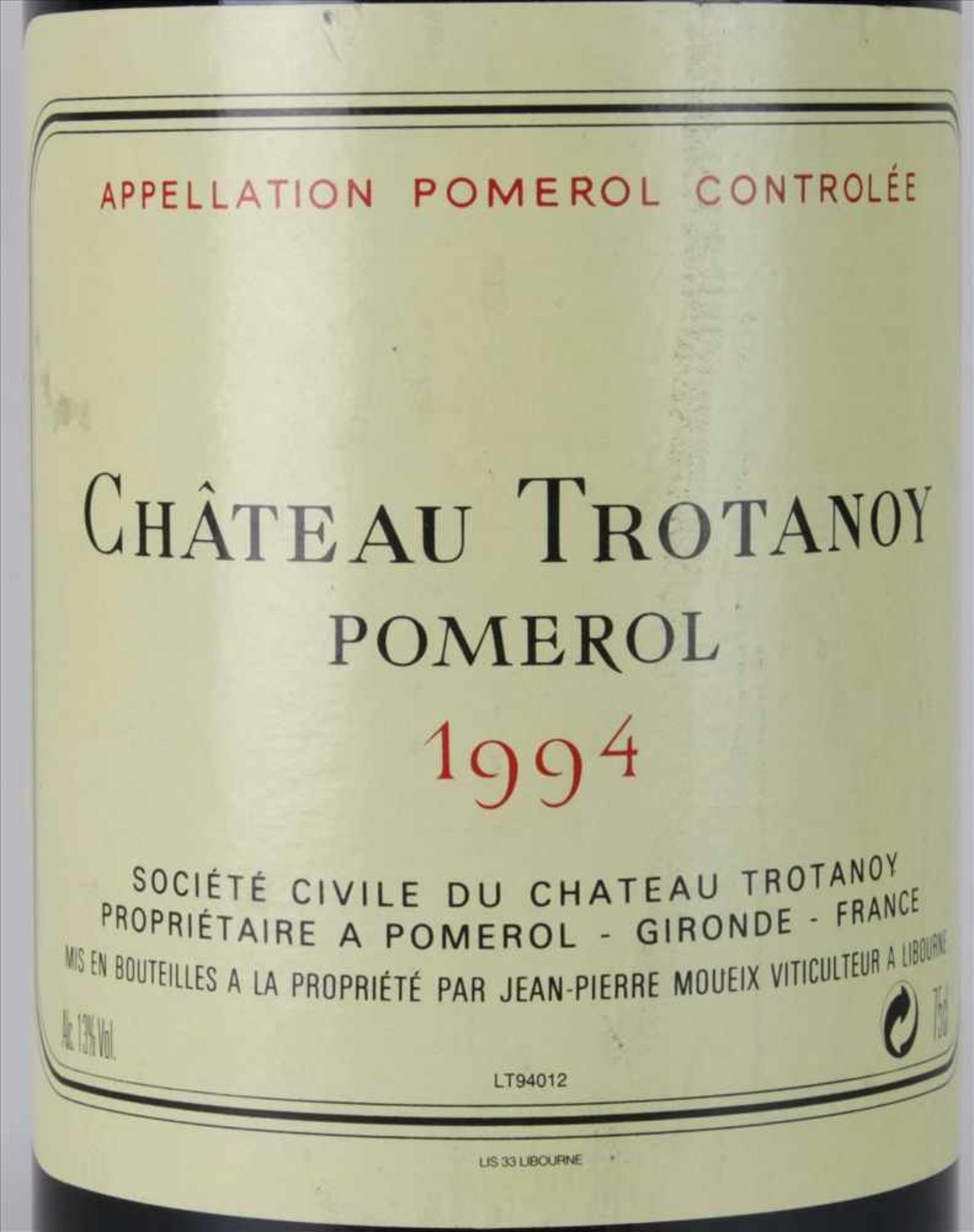 Chateau Trotanoy 19940,75 Liter Flasche. Füllstand Anfang Hals wie abgebildet. Süddeutsche - Bild 3 aus 3