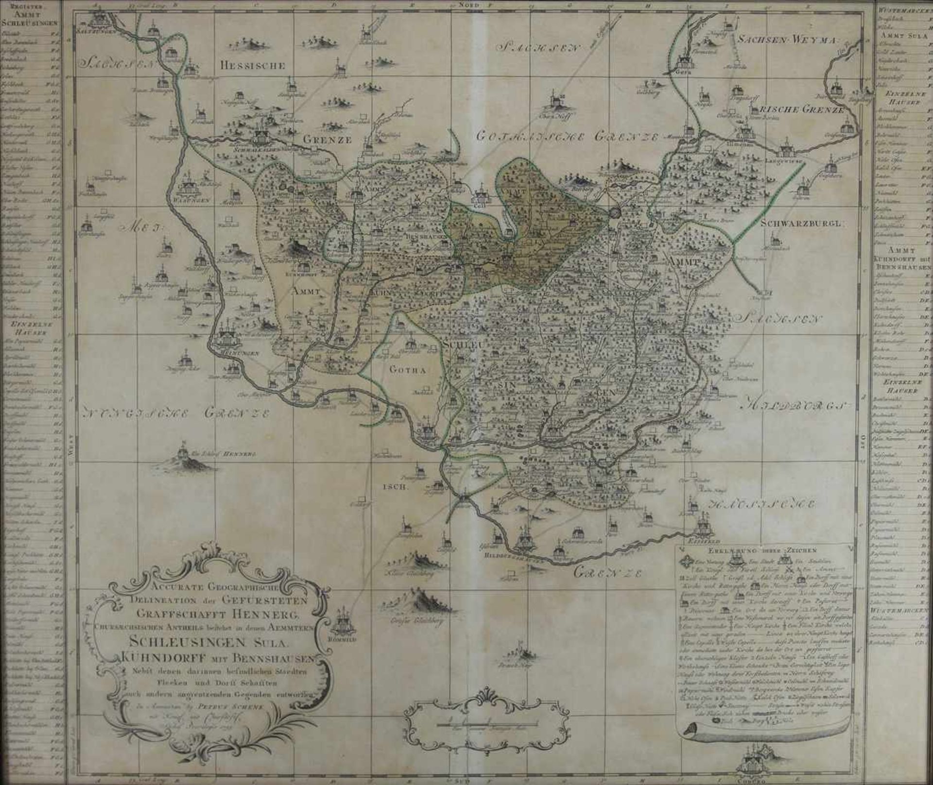 Landkarte SachsenPetrus Schenk Amsterdam 1755. Accurate Geographische Delineation der gefürsteten