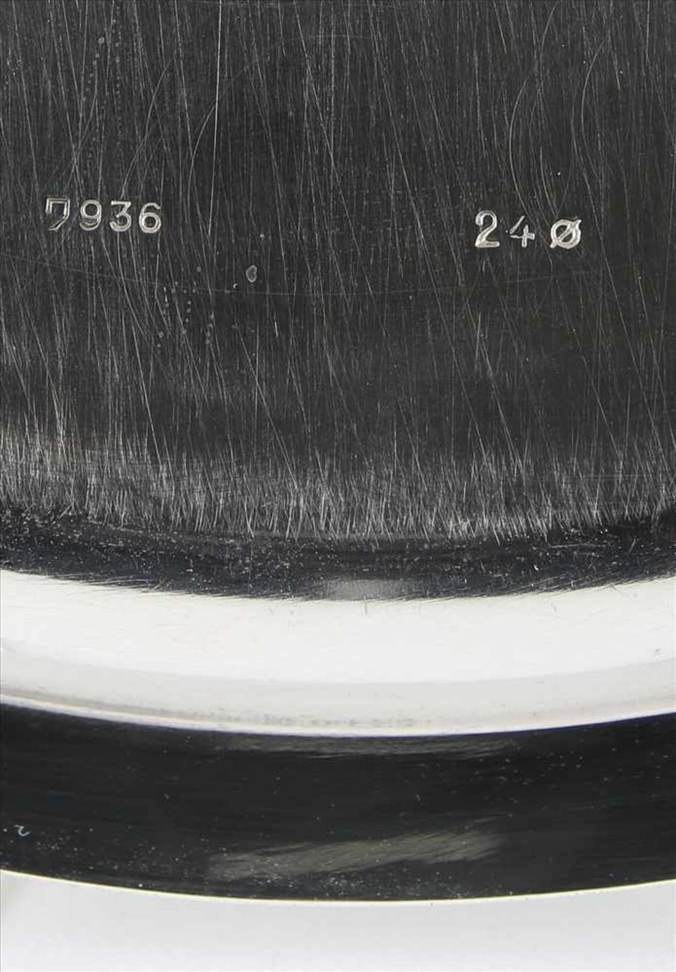 SilbertablettDeutsch. Silber 925 punziert und Herstellerpunze Wilkens. Durchmesser ca. 24 cm, Höhe - Bild 4 aus 4
