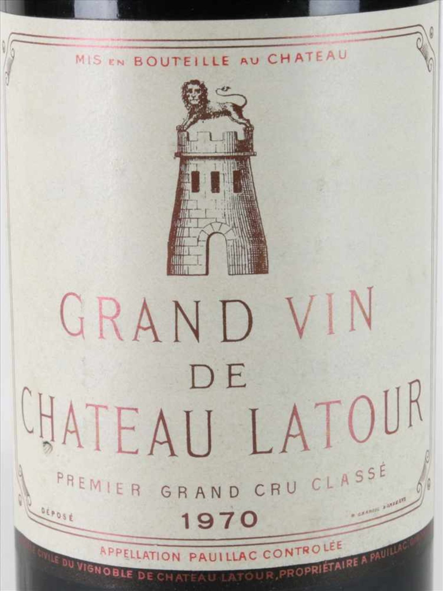 Chateau Latour 19700,75 Liter Flasche. Füllstand Anfang Hals wie abgebildet. Süddeutsche - Image 3 of 3