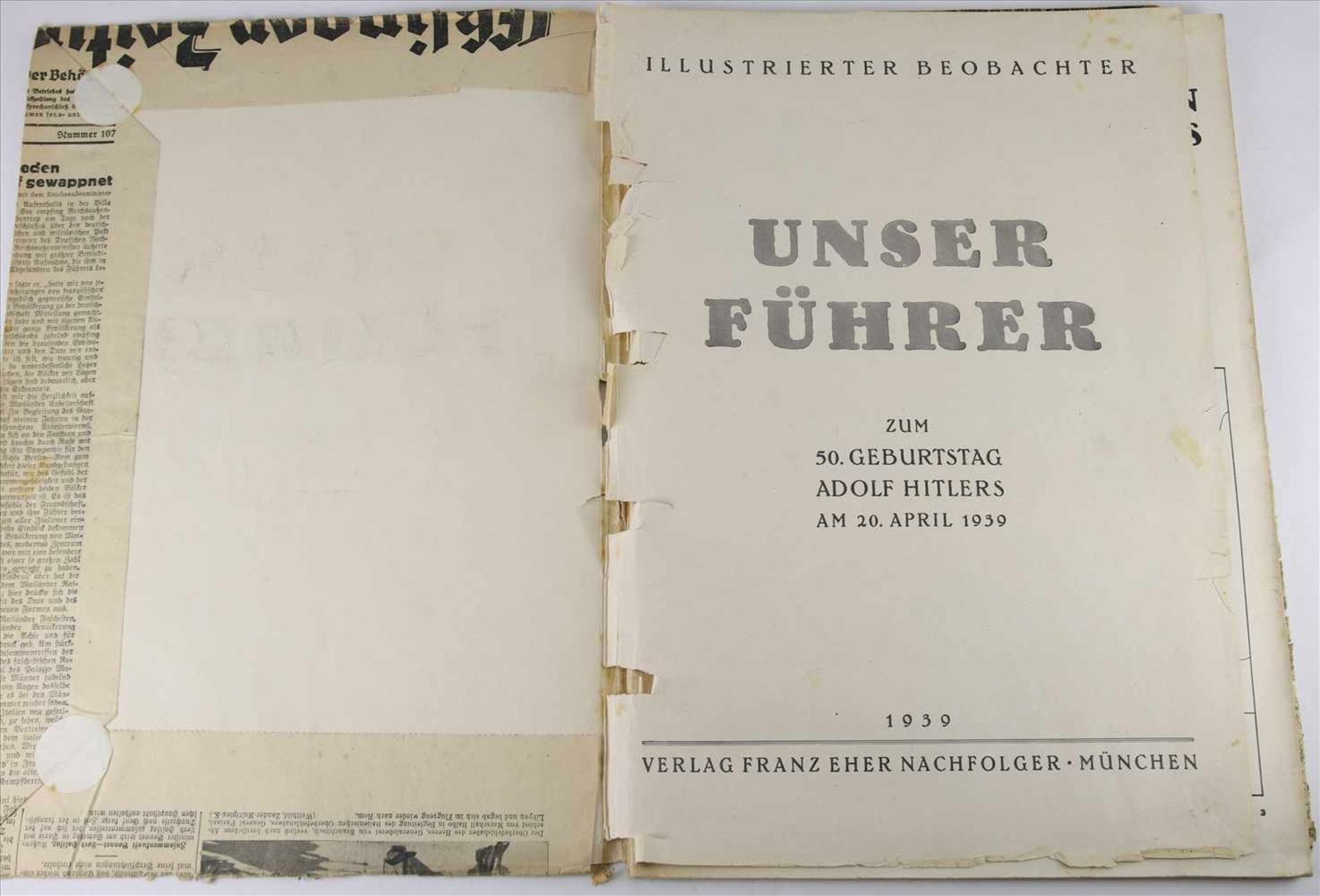 Illustrierter BeobachterUnser Führer. Sonderausgabe zum 50. Geburtstags Adolf Hitlers. 126 Seiten. - Bild 2 aus 4