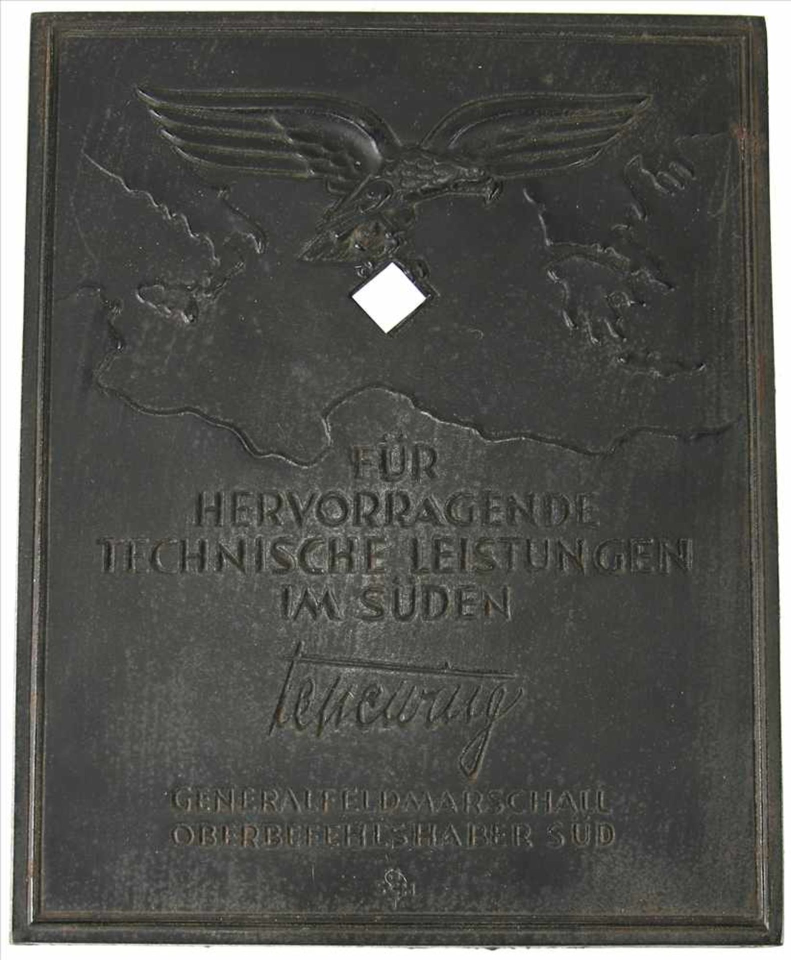 Ehrenplakettedes Oberbefehlshabers Süd. III. Reich. Luftwaffe für besondere technische Verdienste,