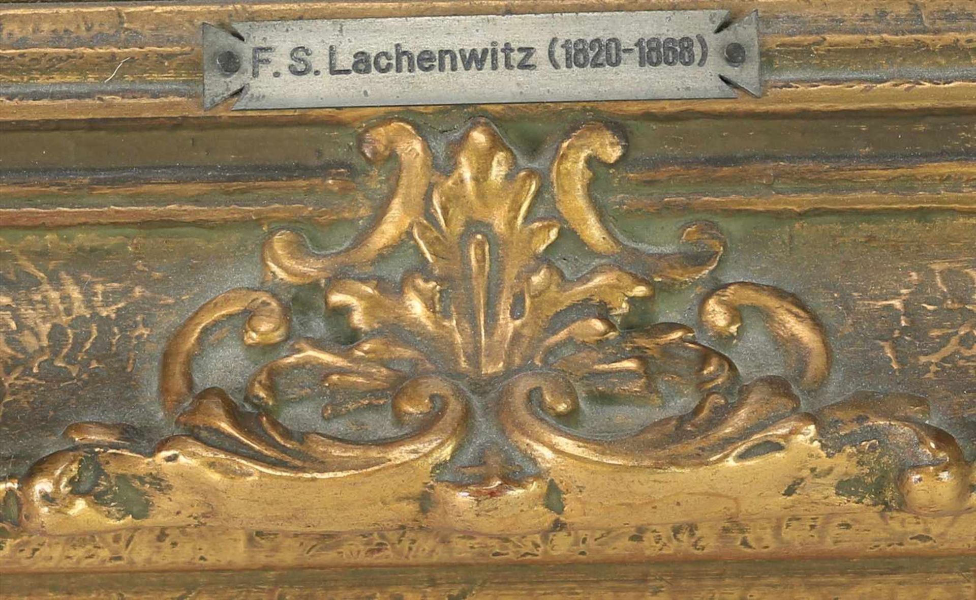 Lachenwitz, F. Sigmund1820 Neuss - 1868 Düsseldorf. Ein Hund und zwei Papageien. Öl auf Leinwand. - Image 4 of 5
