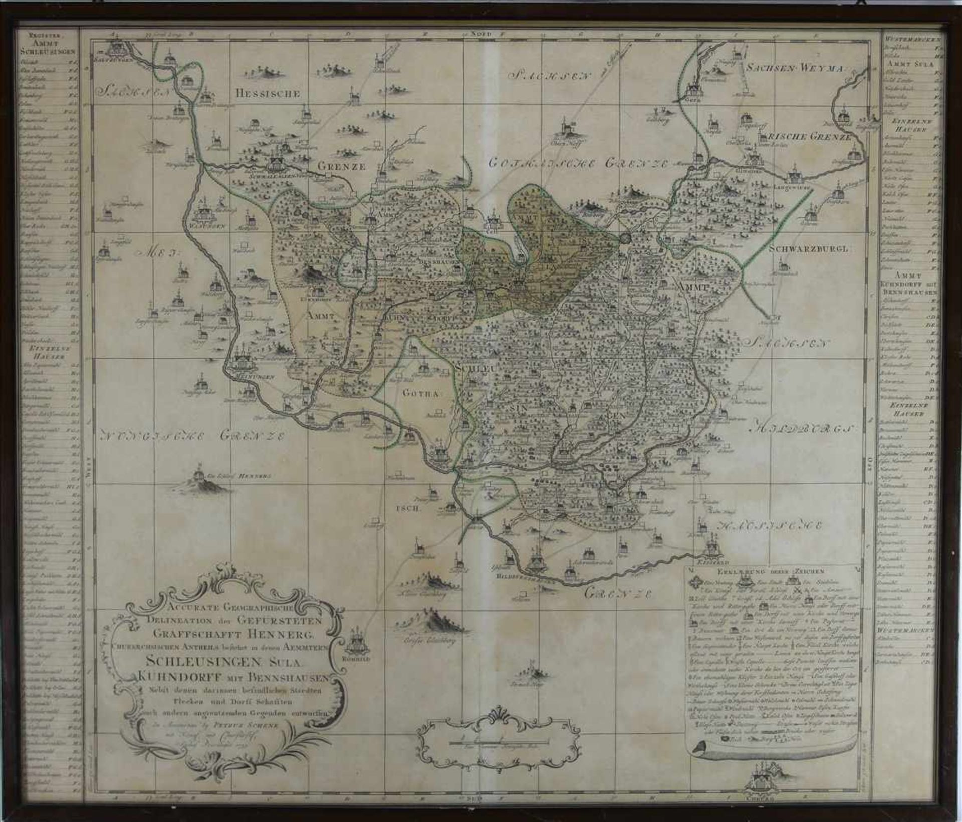 Landkarte SachsenPetrus Schenk Amsterdam 1755. Accurate Geographische Delineation der gefürsteten - Image 2 of 6