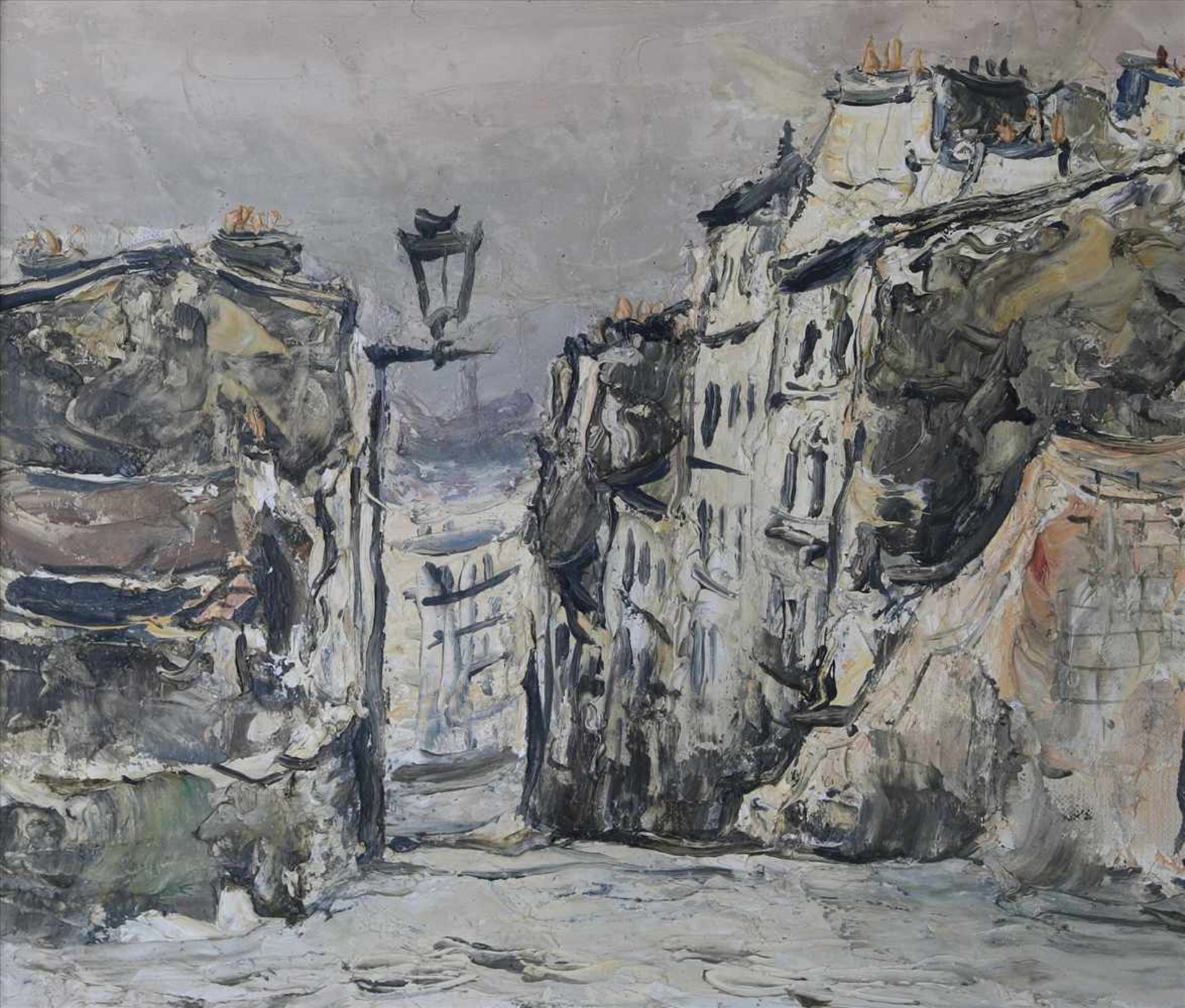 Hirakawa, Isamu1921 - 1989. Winter in Paris am Montmartre. Öl auf Leinwand. Unten rechts signiert - Bild 4 aus 5