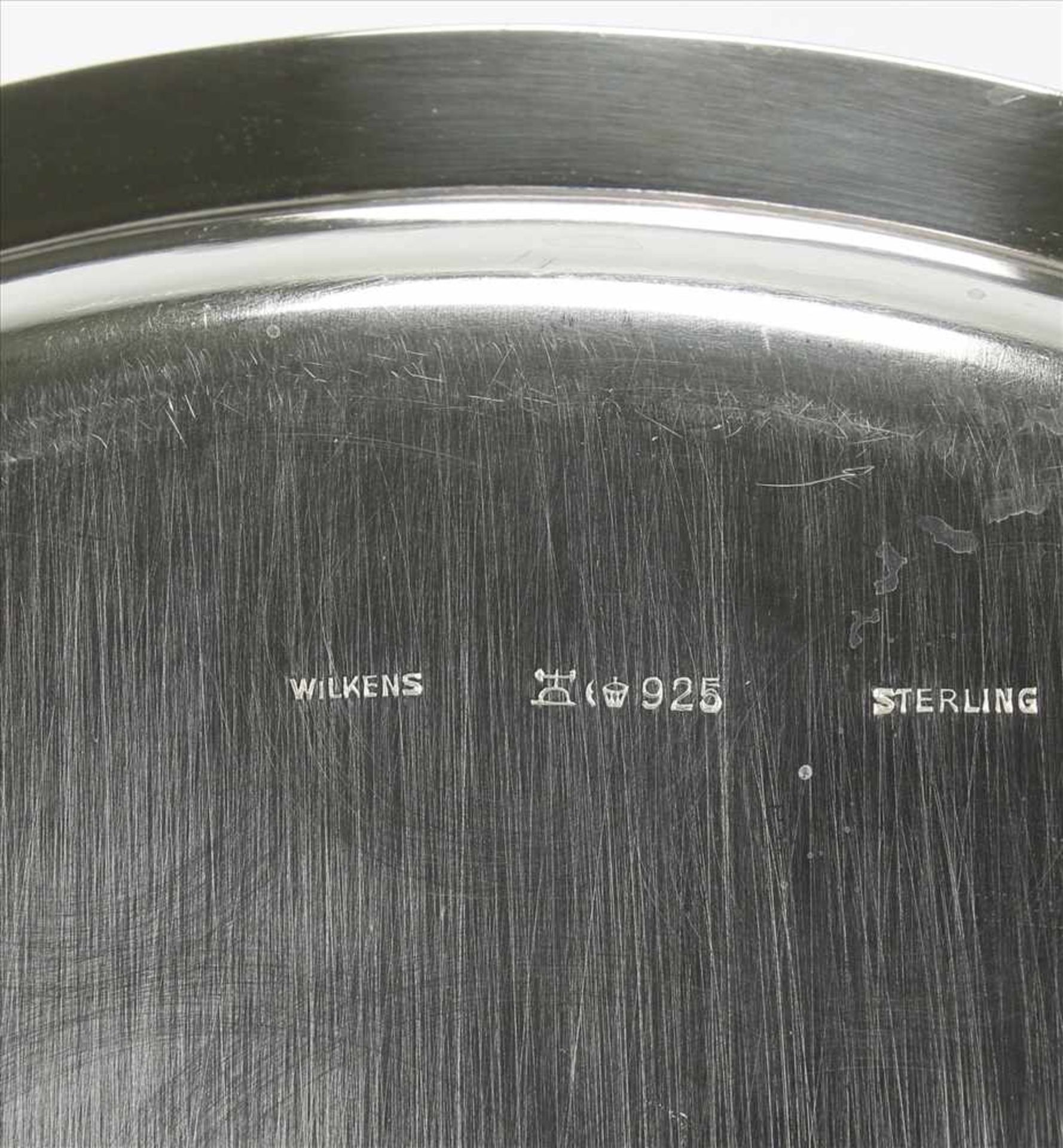 SilbertablettDeutsch. Silber 925 punziert und Herstellerpunze Wilkens. Durchmesser ca. 24 cm, Höhe - Bild 3 aus 4