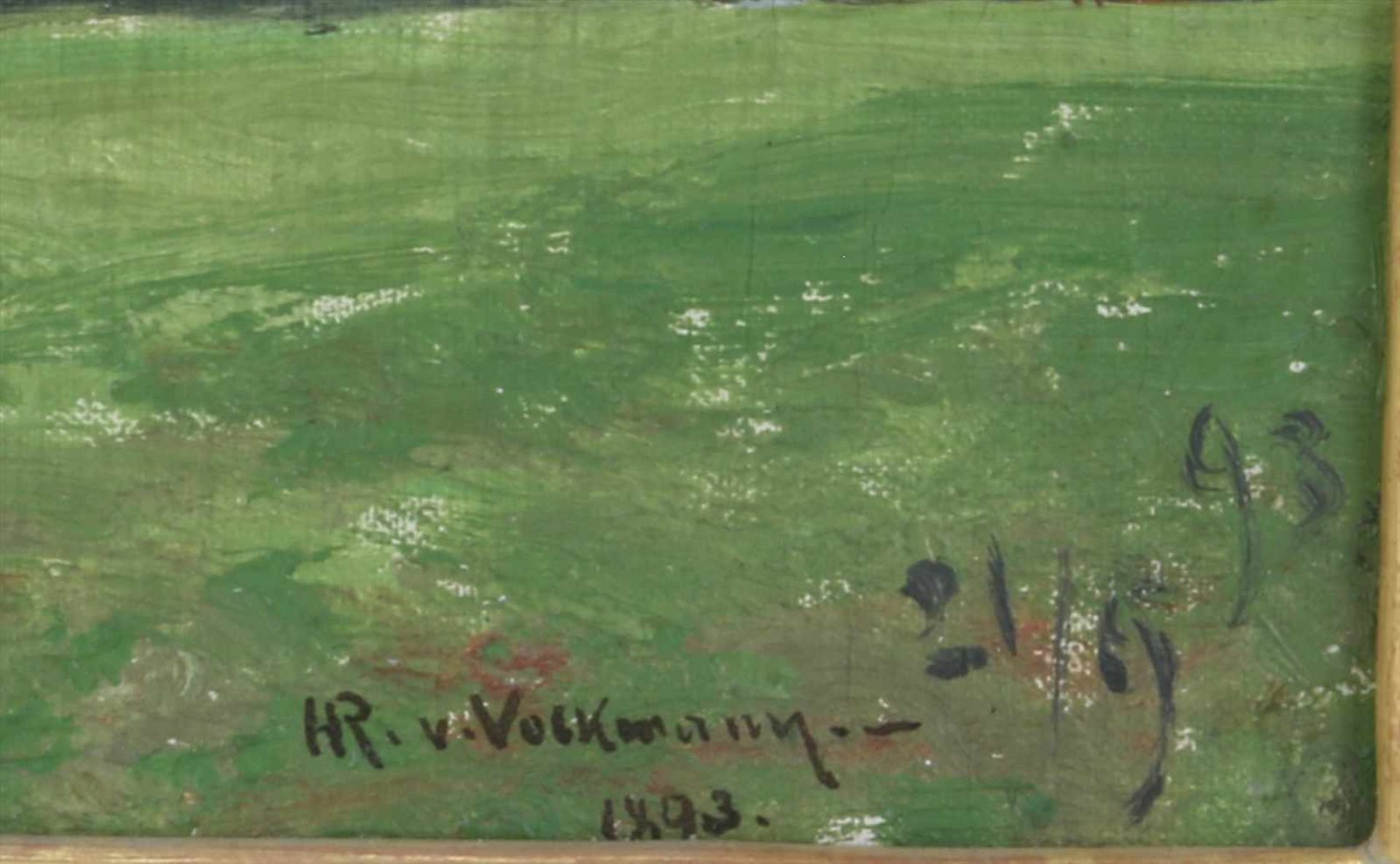 Volkmann, Hans Richard von1860 Halle -1927 ebd. Landschaft mit Ausblick. Öl auf Leinwand. Unten - Bild 3 aus 4