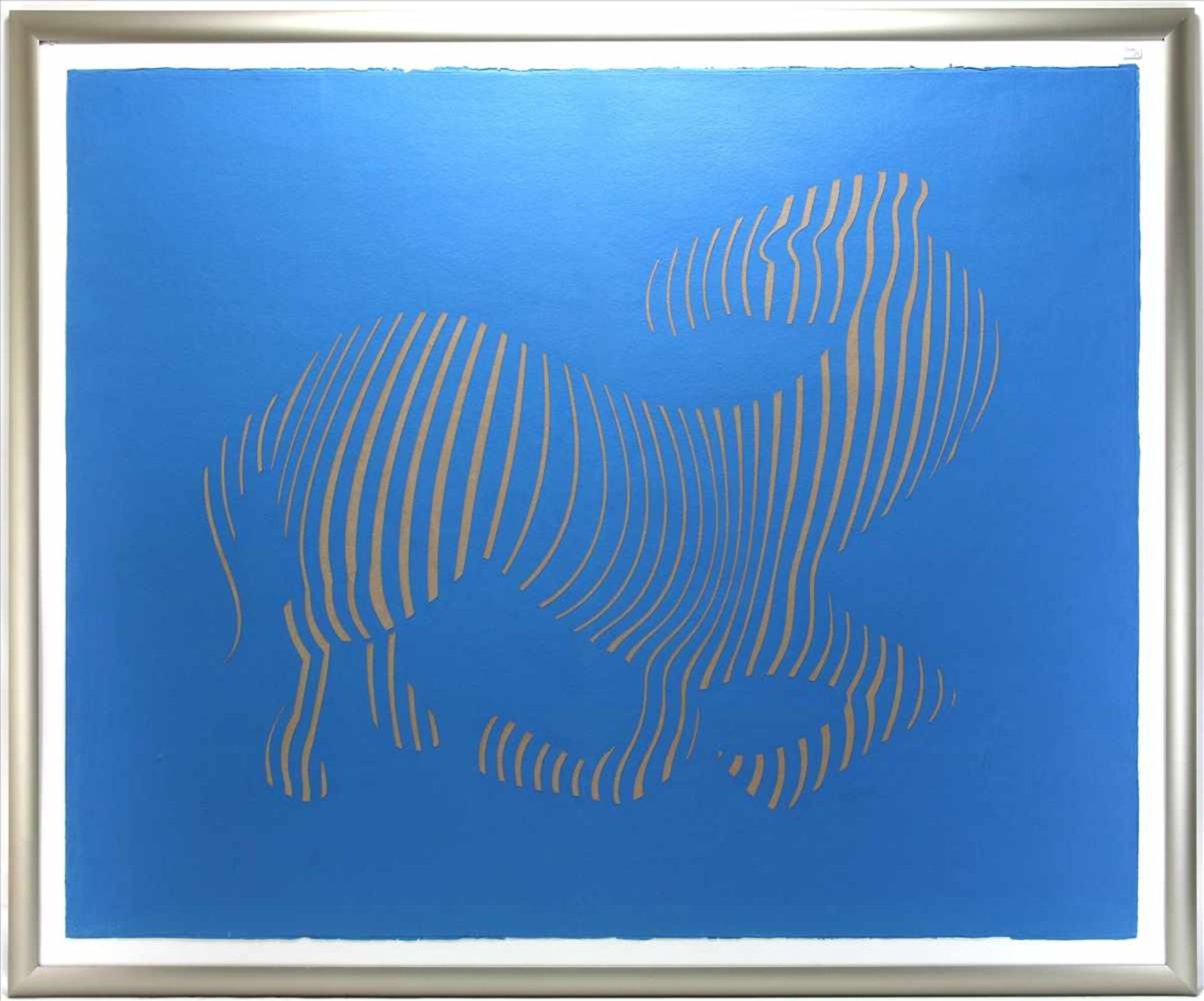 Vasarely, Victor1906 Pecs - 1997 Paris. Zebra. Original Collage auf Bütten. Mitte rechts - Image 2 of 5