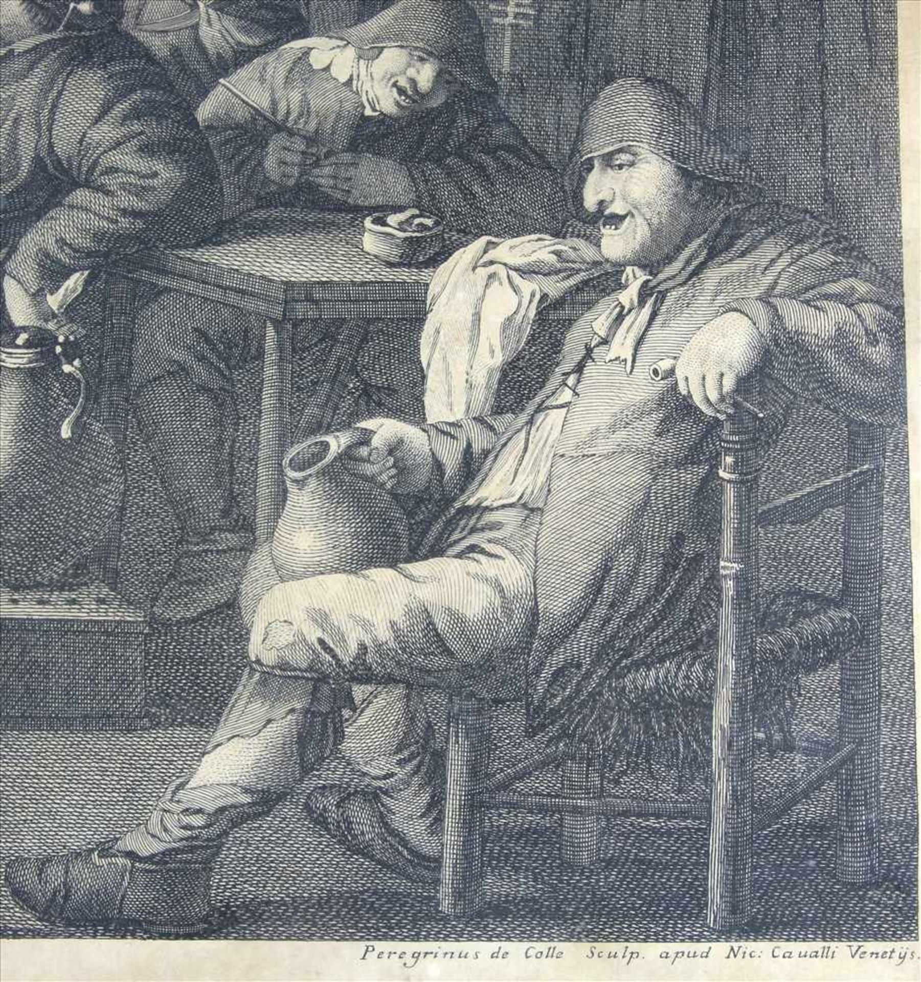 Cavalli, Nicolo1730 - 1822. Kupferstich nach Teniers, David. Les Plaisirs des Buveurs. Unten - Image 4 of 6