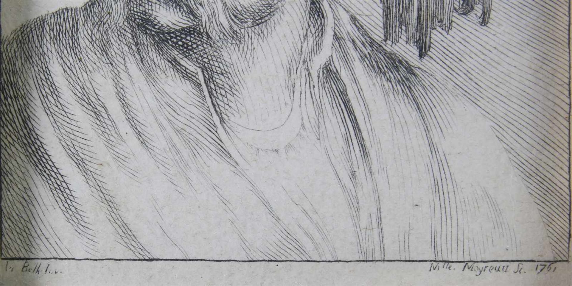 Moyreau, Jean1690 - 1762. Portrait eines bärtigen Orientalen mit Turban. Radierung. Unten rechts - Bild 3 aus 4