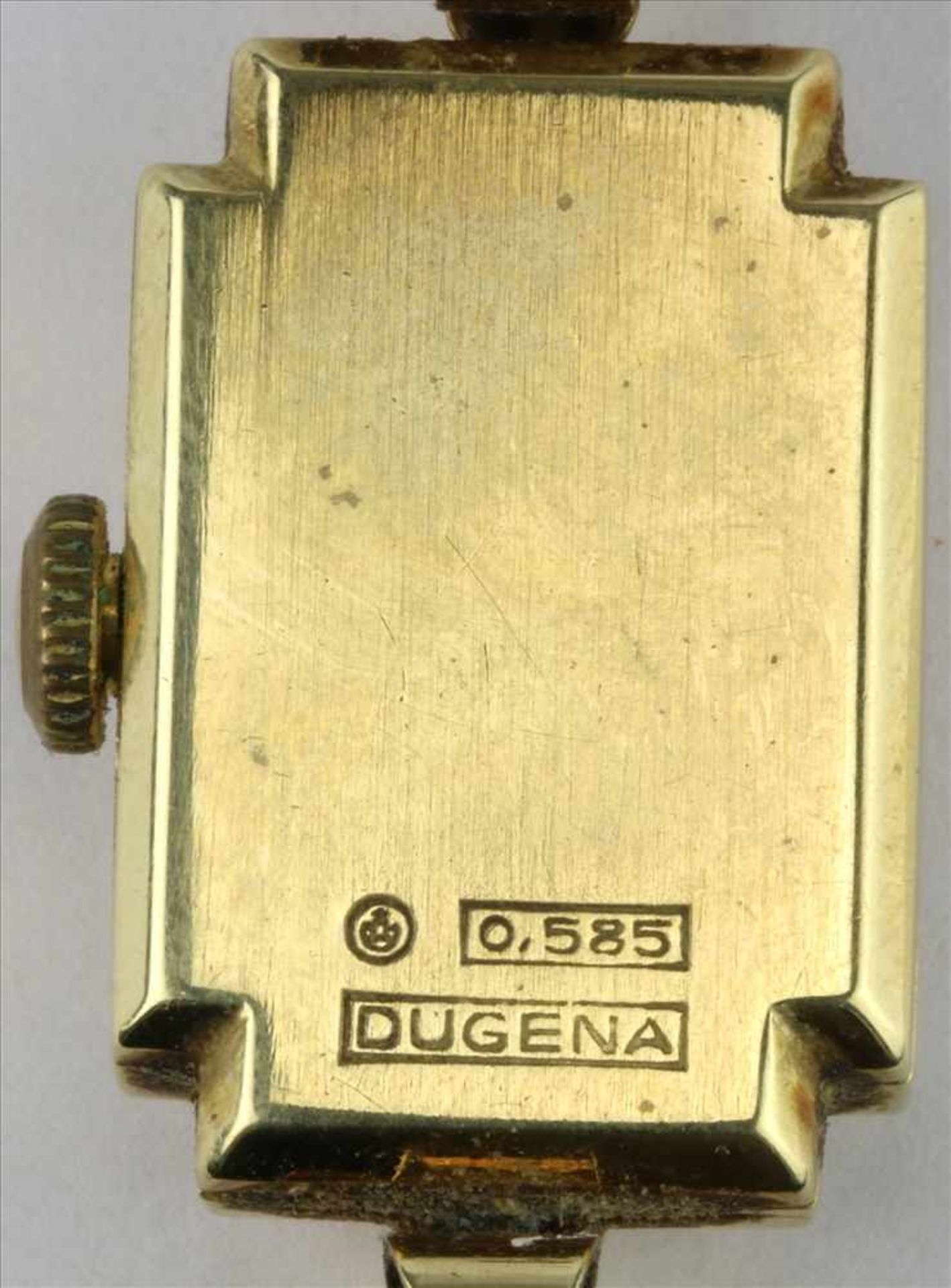 Damenarmbanduhr1930-er Jahre. Dugena Festa. Handaufzugswerk. GG 585 mit Band GG 333. Länge ca. 16 - Image 3 of 3