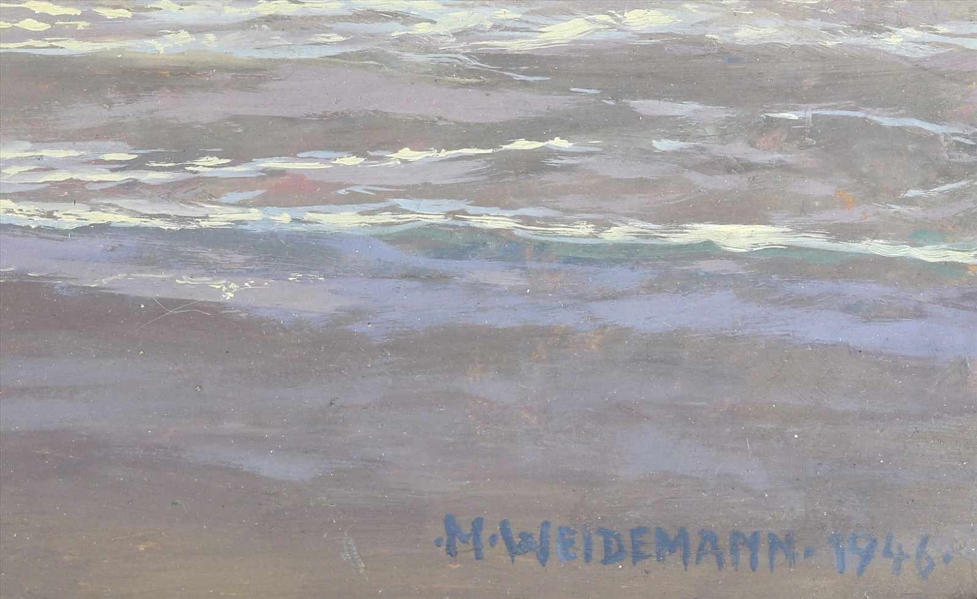 Weidemann, Magnus1880 Hamburg - 1966 Keitum. Gewitter über der Nordsee. Öl auf Platte. Unten - Bild 3 aus 5