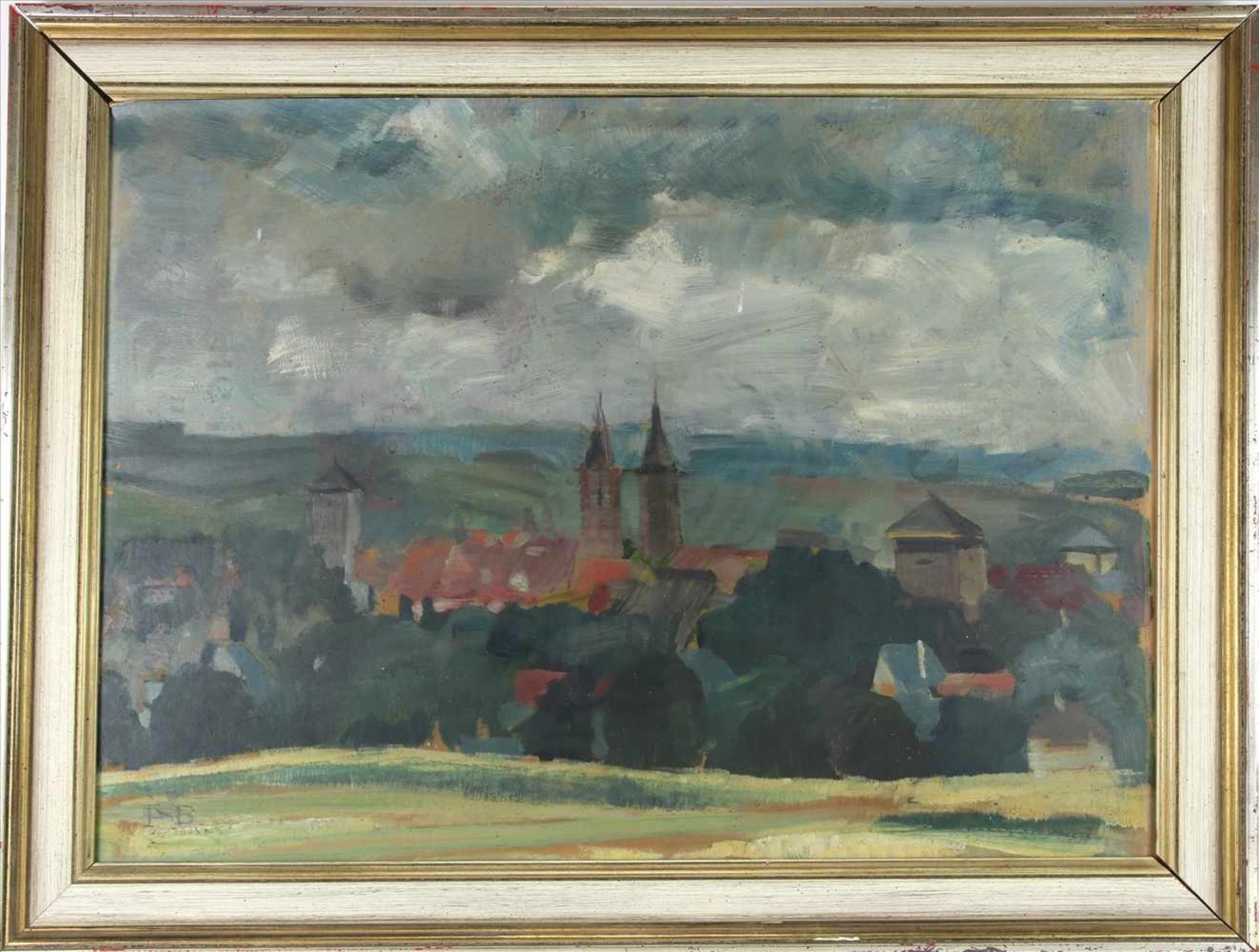 Burte-Strübe, Hermann1879 Maulburg - 1960 Lörrach. Villingen. Öl auf Platte, unten links signiert - Bild 2 aus 6