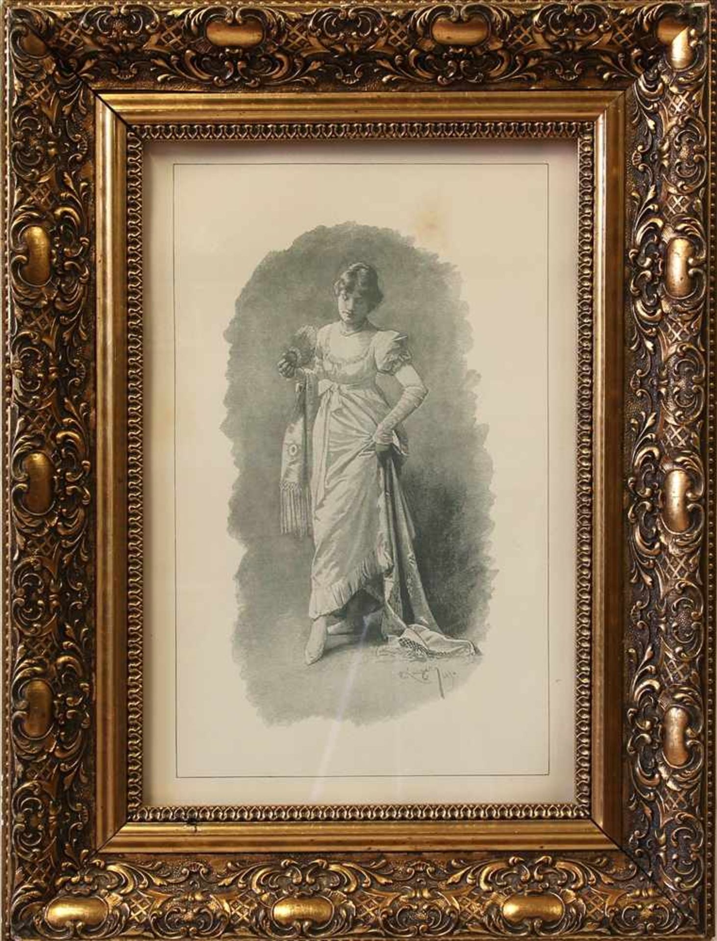 Karger, Karl1848 Wien - 1913 ebenda. Dame aus dem Empire. Lithographie auf Papier. Unten rechts - Bild 2 aus 4