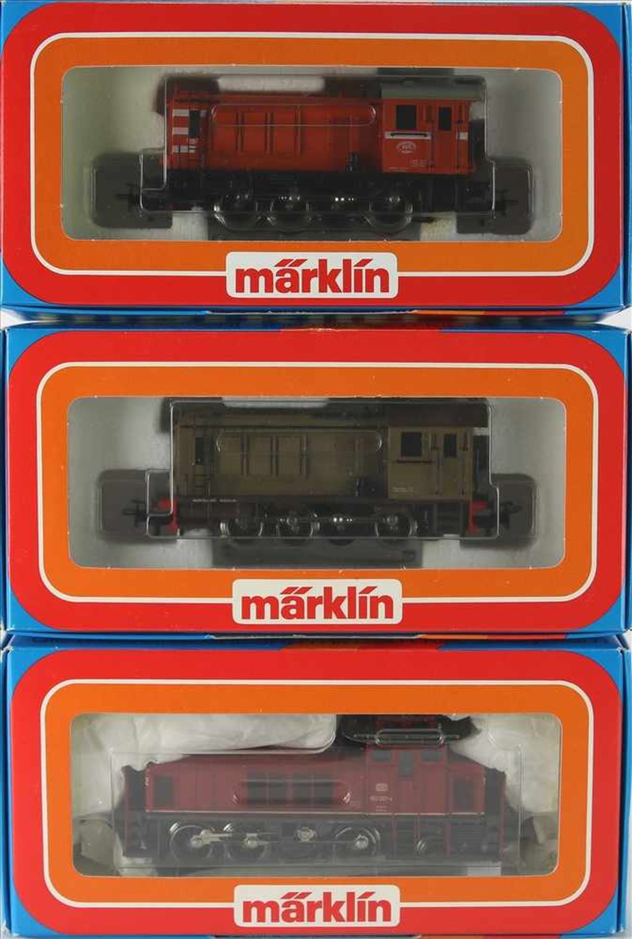 Konvolut Märklin H02 Diesel-Loks, eine E-Lok: 3138, 3142 und 3157. Guter Zustand, wie abgebildet, - Bild 2 aus 2