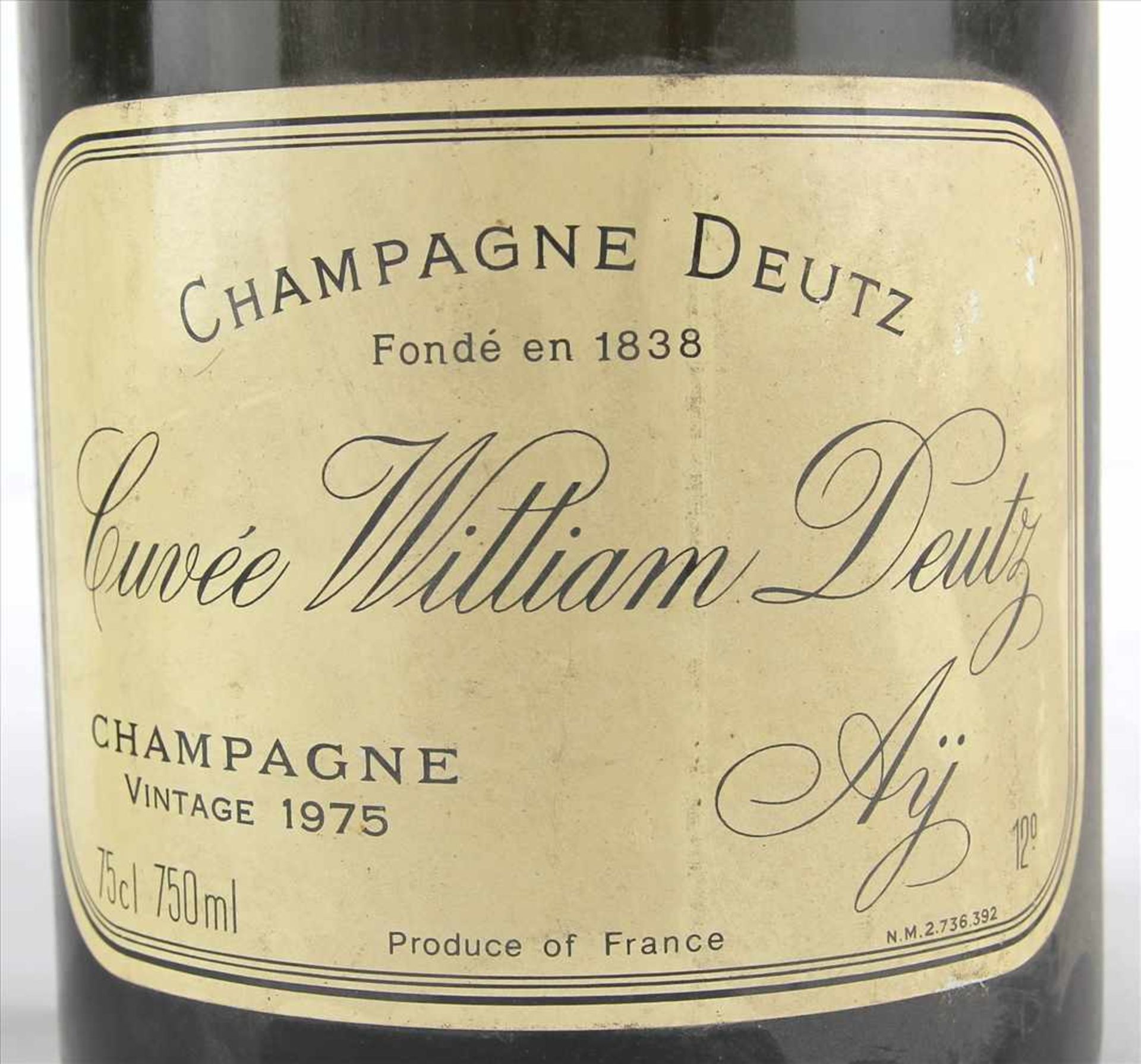 Drei Flaschen Champagner DeutzCuvée William Deutz. 2 x 0,7 Liter und eine kleine 0,375 Literflasche. - Bild 3 aus 4