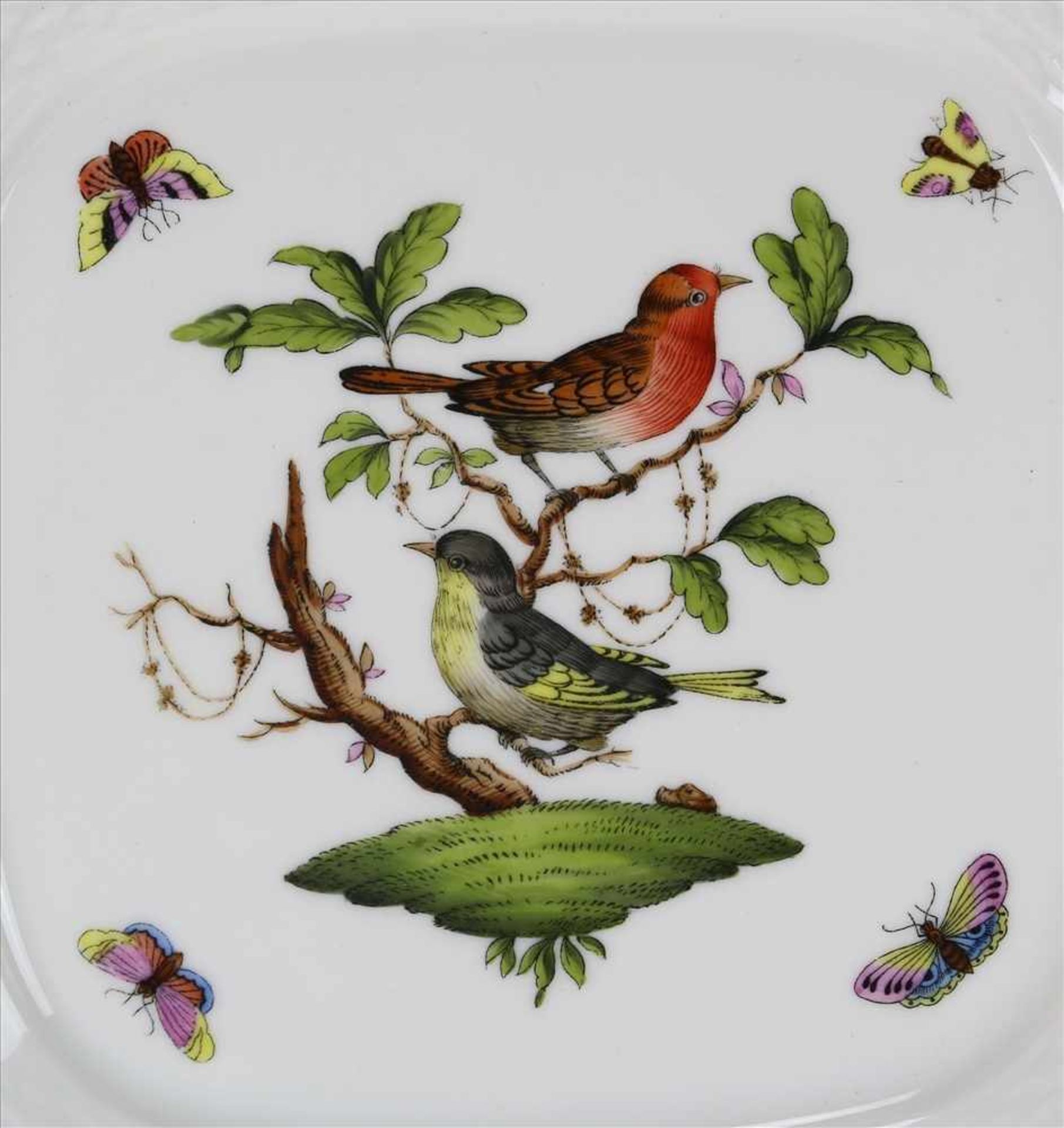 Konvolut HerendUngarn 20. Jh. Dekor Rothschild. Porzellan mit reicher Malerei mit Vögeln in - Bild 2 aus 6