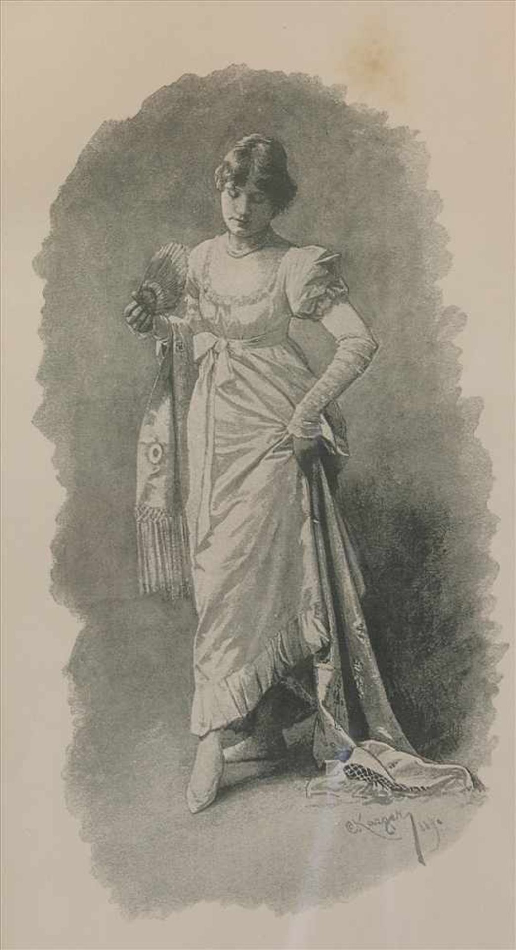 Karger, Karl1848 Wien - 1913 ebenda. Dame aus dem Empire. Lithographie auf Papier. Unten rechts