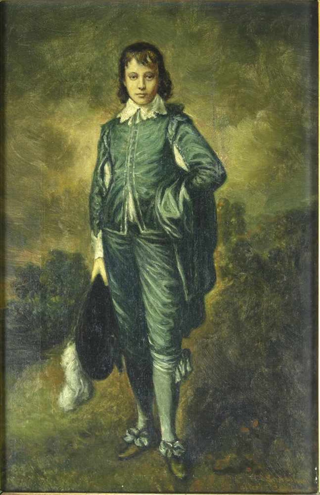 Gainsborough, ThomasKopie nach von A.E. Sansom. The blue boy. Öl auf Leinwand. Unten rechts