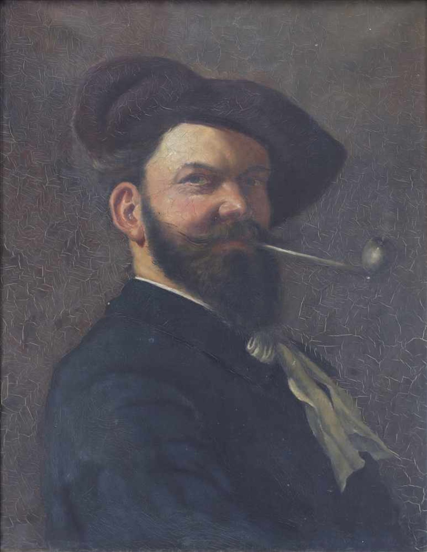 Porträt des Malers KohlundDeutsch um 1900. Öl auf Leinwand. Unten rechts unleserlich signiert, auf