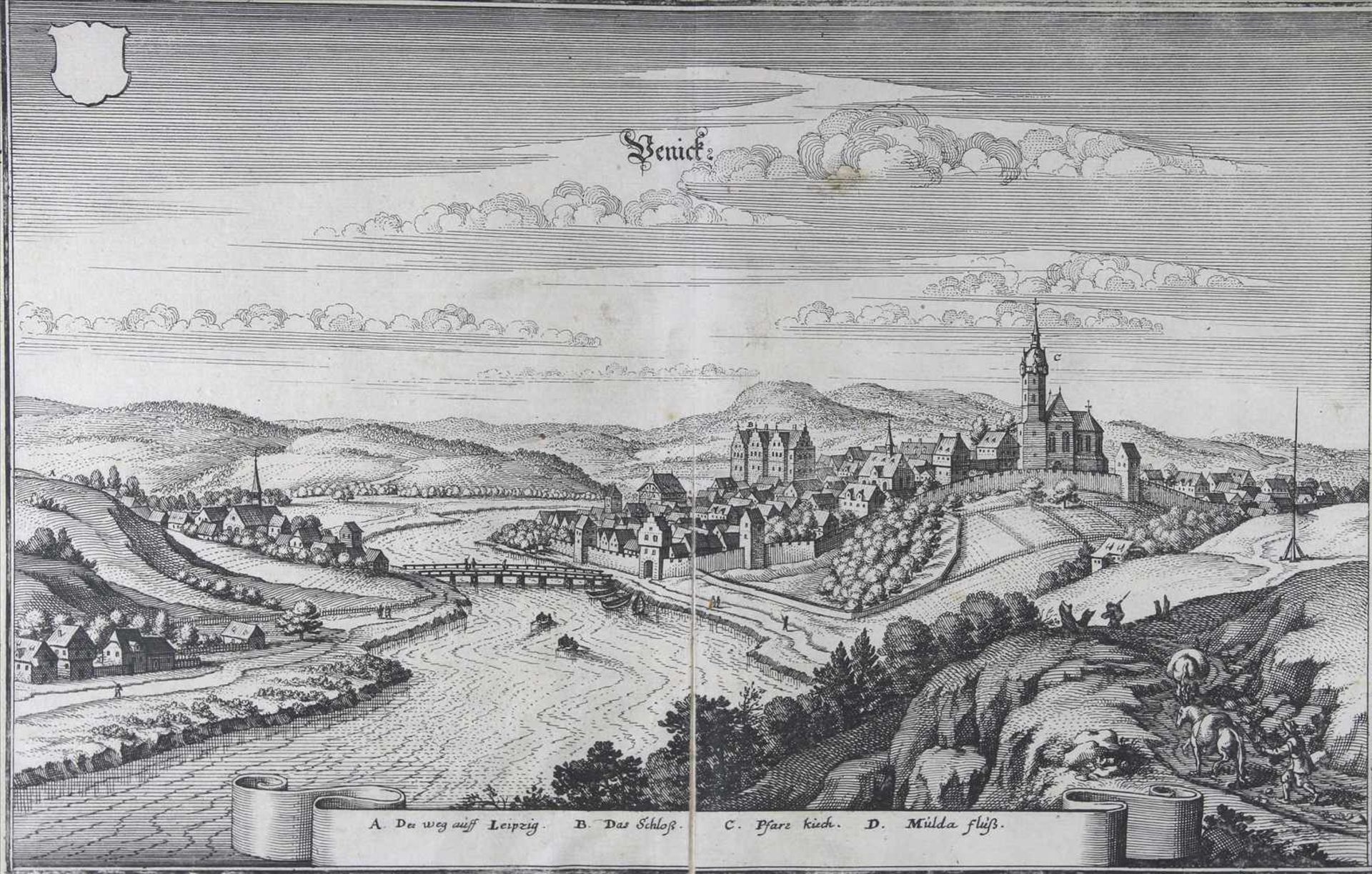 Merian, Matthaeus1593 Basel- 1650 Bad Schwalbach. Penick (Penig). Kupferstich um 1690. Größe ca.