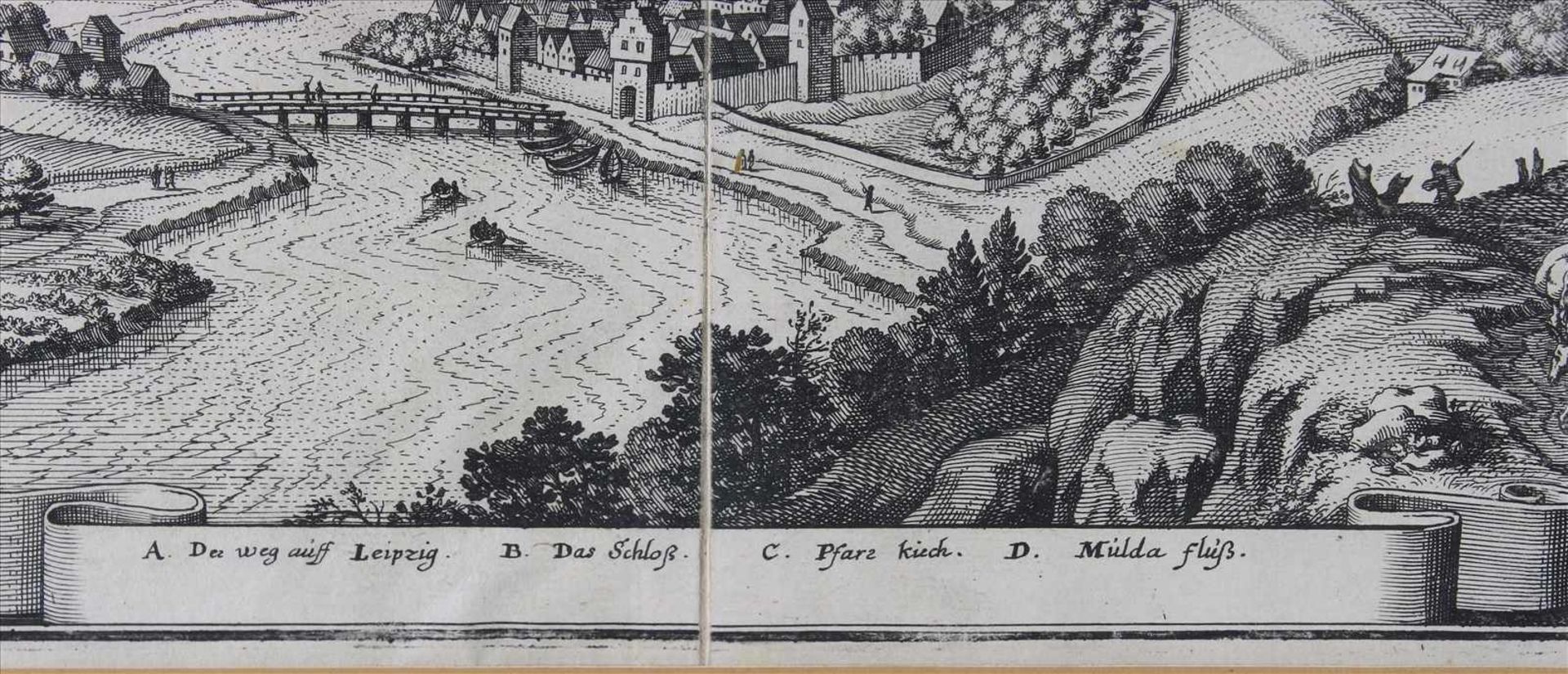 Merian, Matthaeus1593 Basel- 1650 Bad Schwalbach. Penick (Penig). Kupferstich um 1690. Größe ca. - Bild 4 aus 5