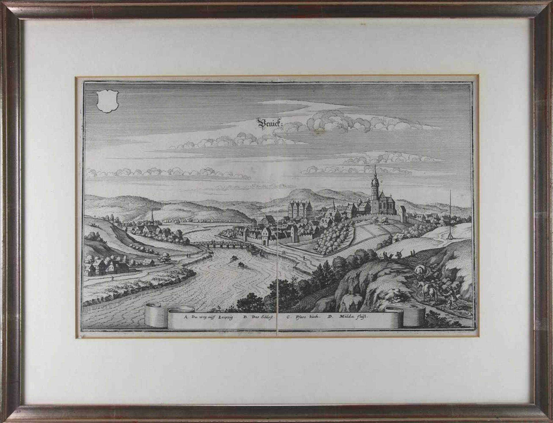 Merian, Matthaeus1593 Basel- 1650 Bad Schwalbach. Penick (Penig). Kupferstich um 1690. Größe ca. - Bild 2 aus 5