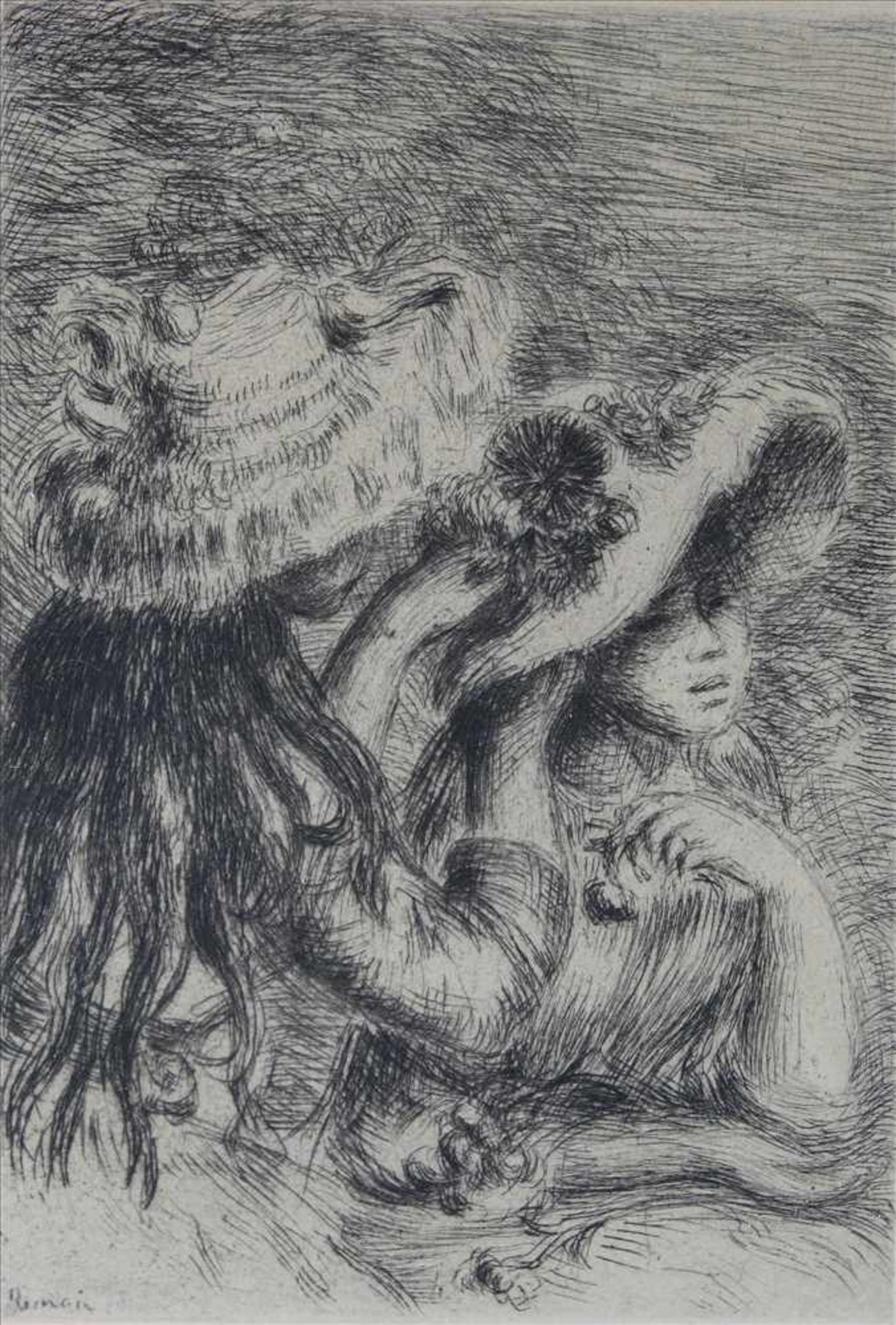 Renoir, Pierre Auguste1841 Limoges - Cagnes-sur-Mer 1919. Chapeau èpinglè. Die Hutnadel (1894).
