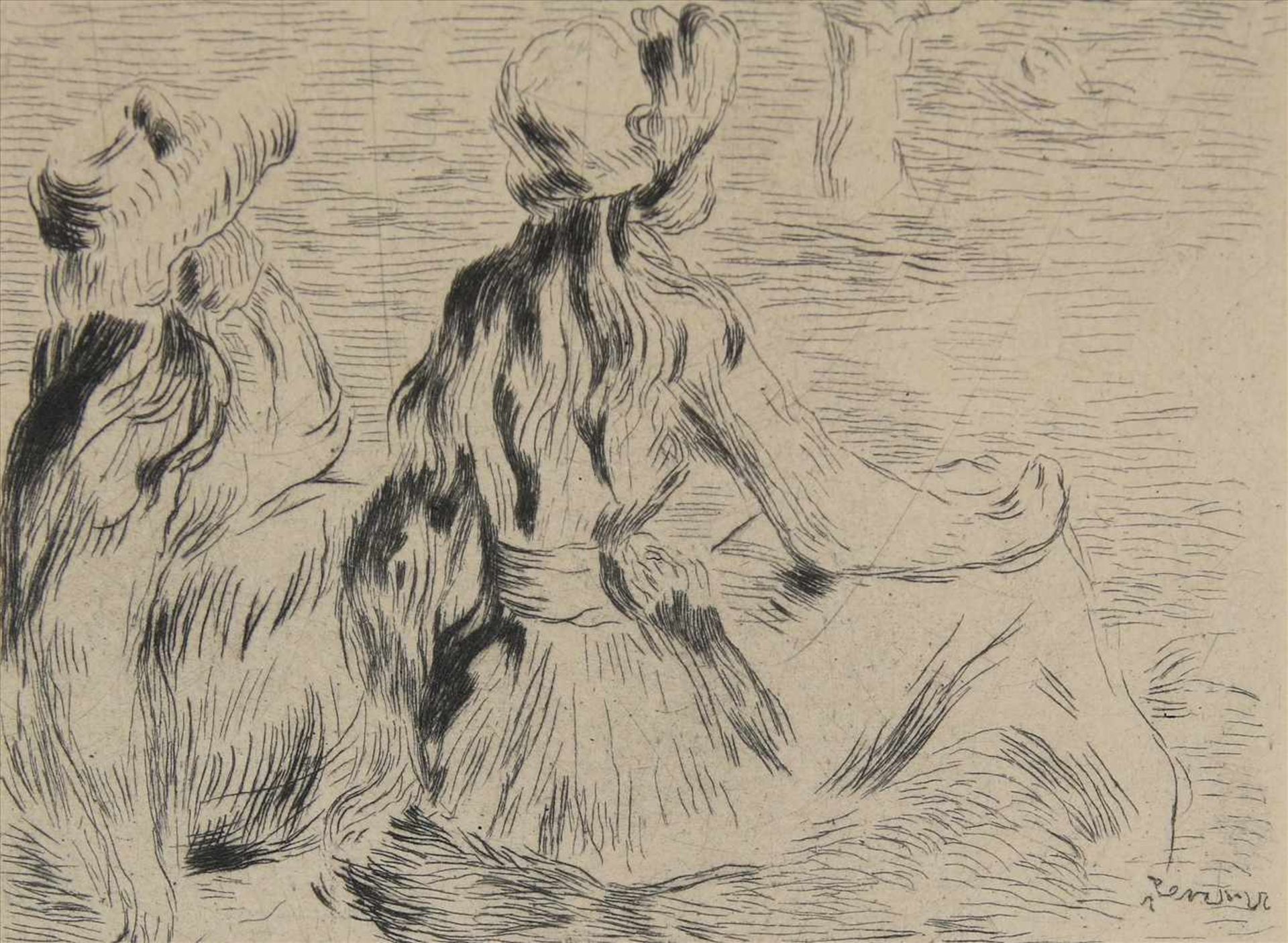Renoir, Pierre Auguste1841 Limoges - Cagnes-sur-Mer 1919. Sur la Plage à Berneval (1892). Radierung. - Bild 3 aus 4