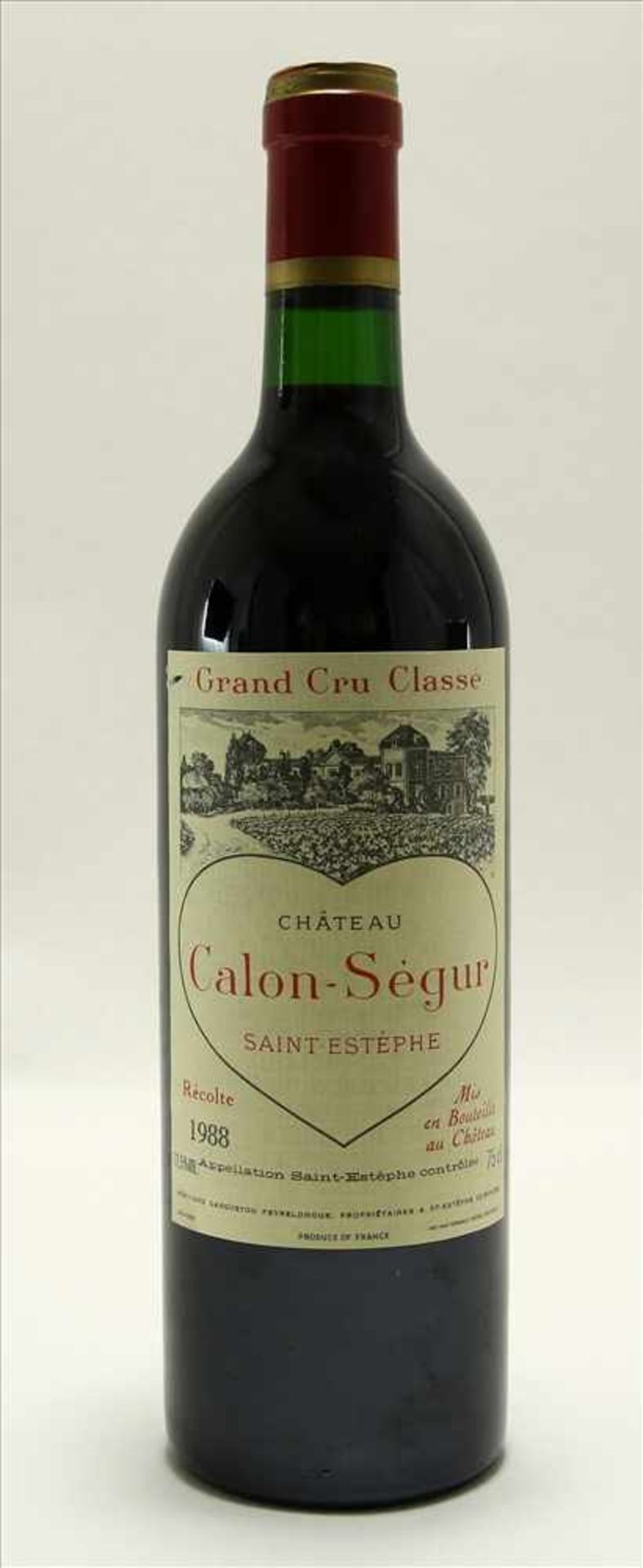 Chateau Calon Segur 19880,75 Liter Flasche. Füllstand Anfang Hals wie abgebildet. Süddeutsche