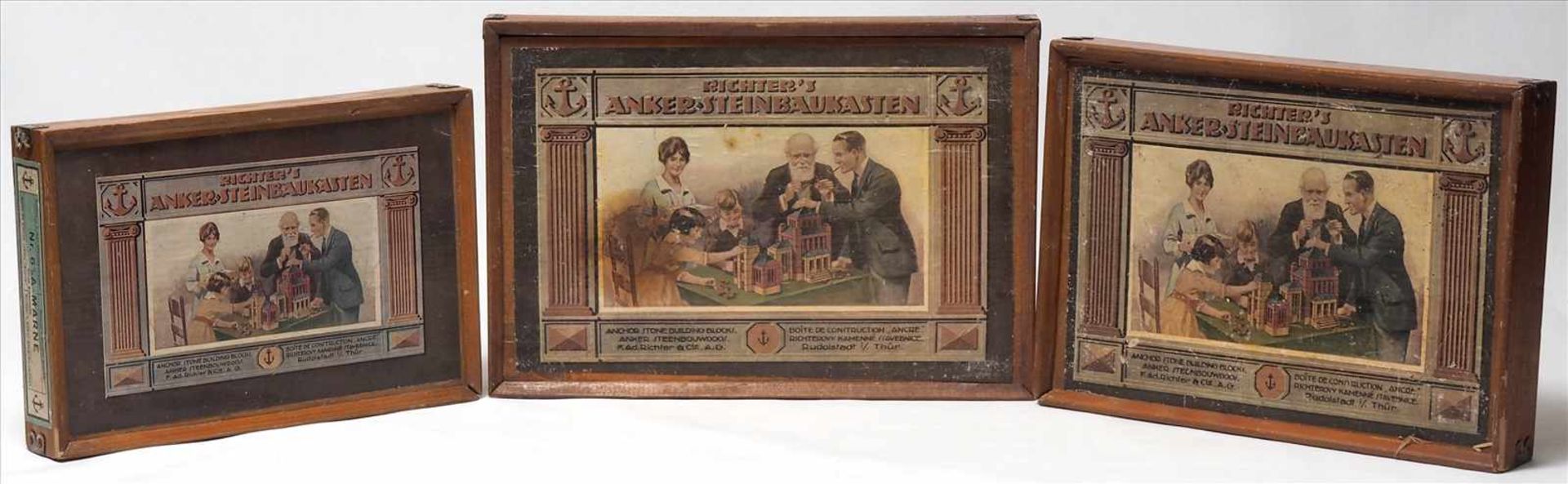 Drei Anker SteinbaukastenTeils mit Anleitungen, Richters Bauvorlage Nr. 10. Schnittheft Nr. 10.