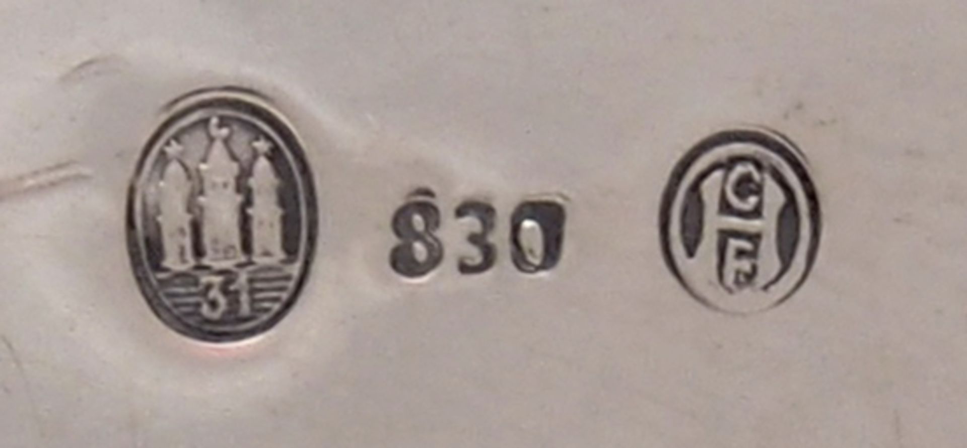 KaffeekernDänemark 1931. Silber 830. Barockform. Unter dem Boden punziert mit 830, Kontrollstempel - Bild 3 aus 3